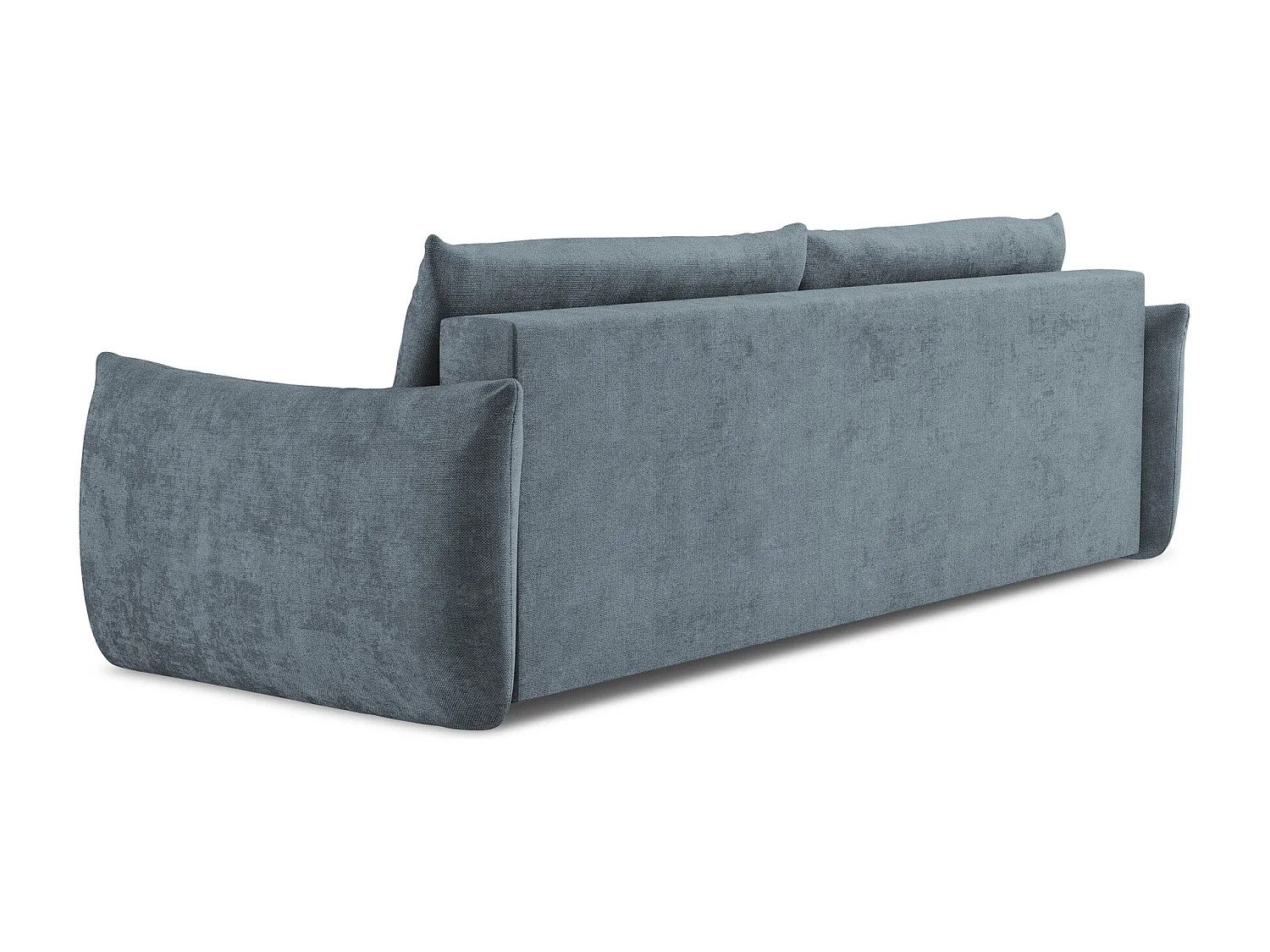 Canapé 3 places convertible en tissu chenille - jeans - LEILA