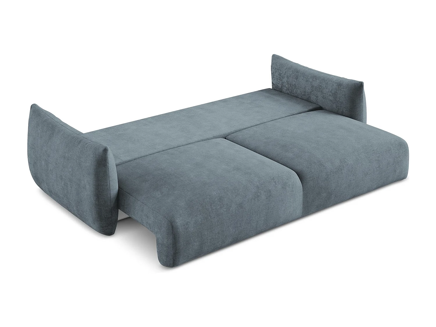 Driezits-slaapbank van jeans chenille stof - LEILA