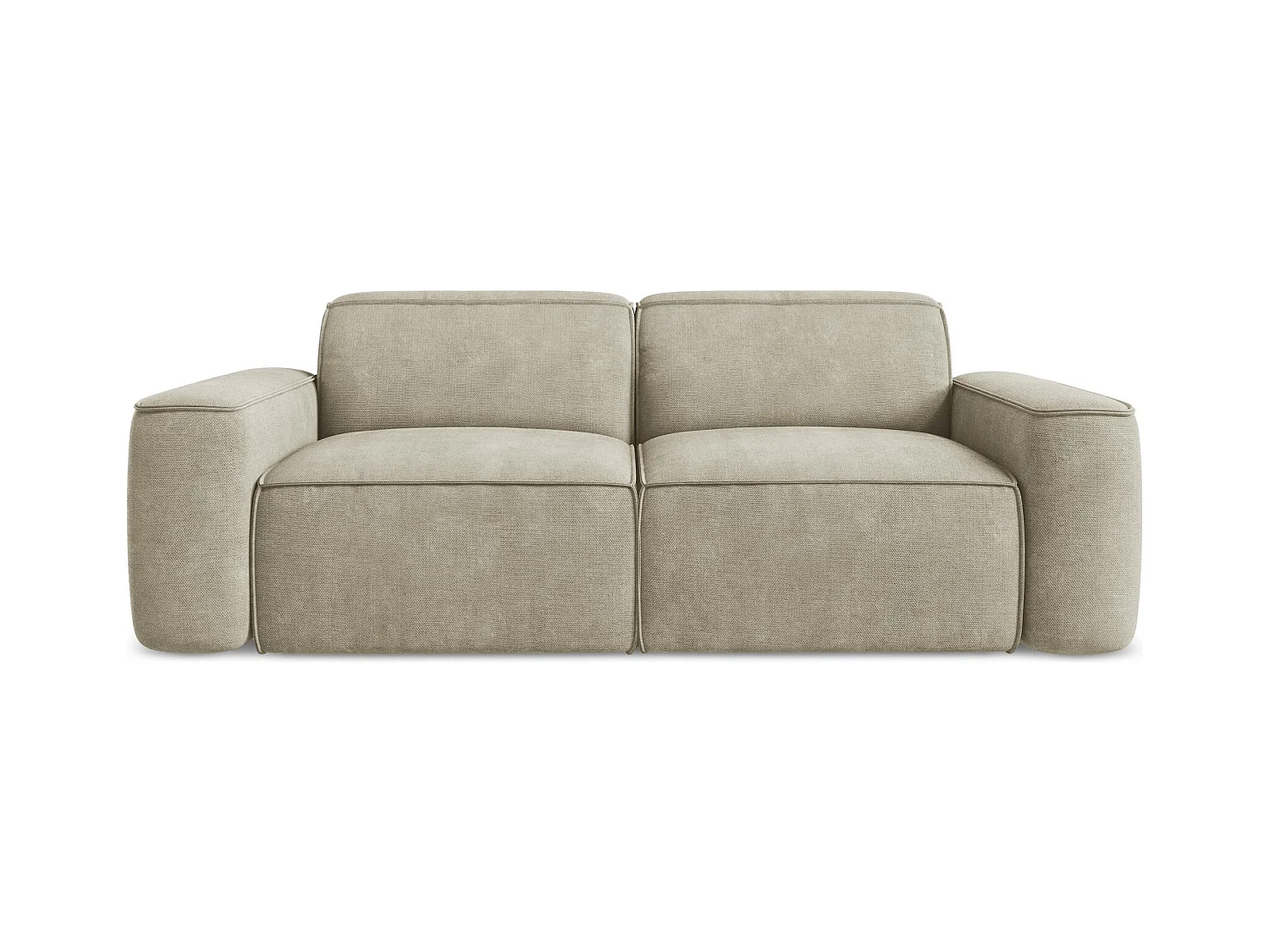 Canapé modulable 3 places en tissu chenille - beige - OMAO