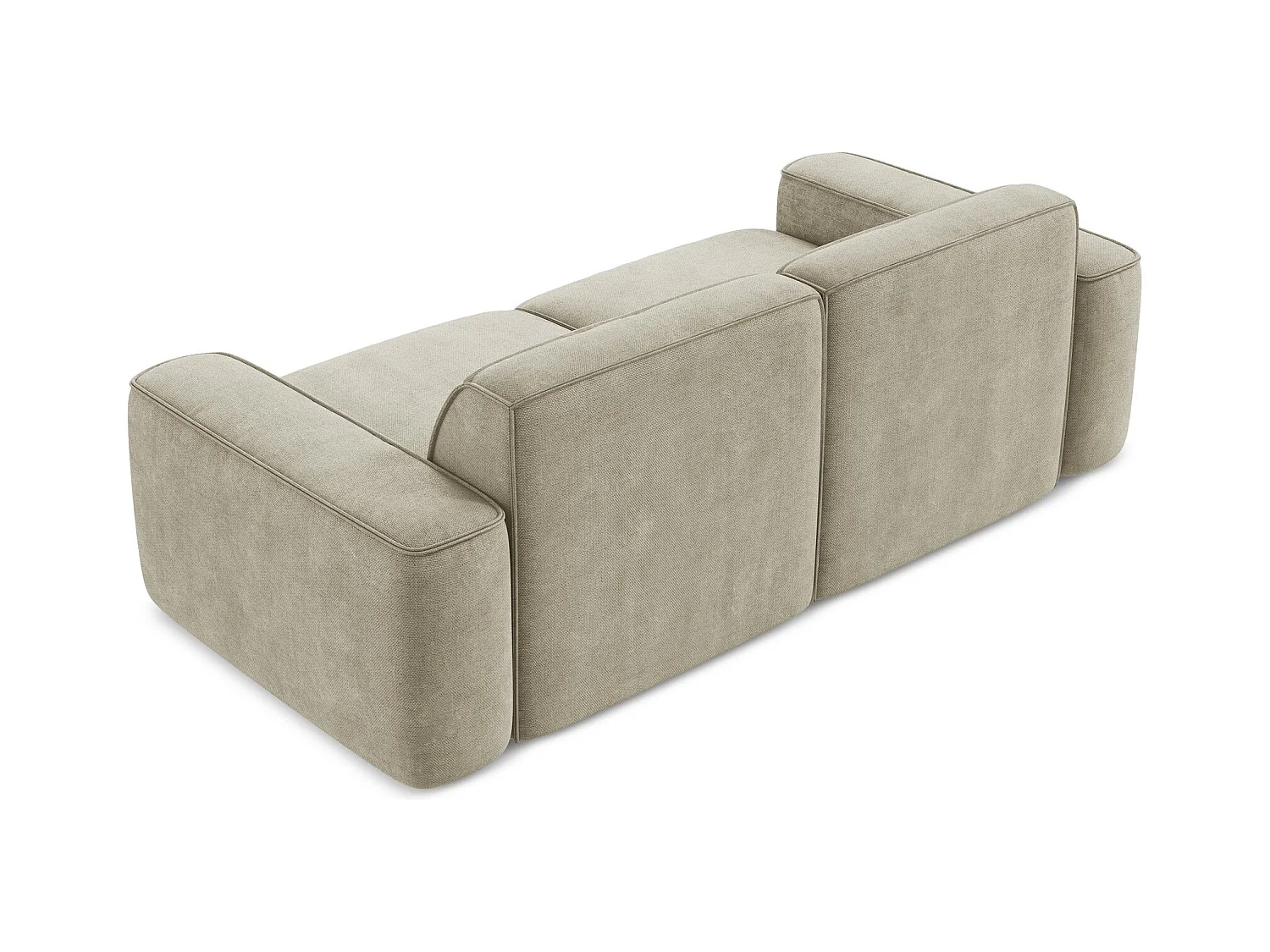 Canapé modulable 3 places en tissu chenille - beige - OMAO