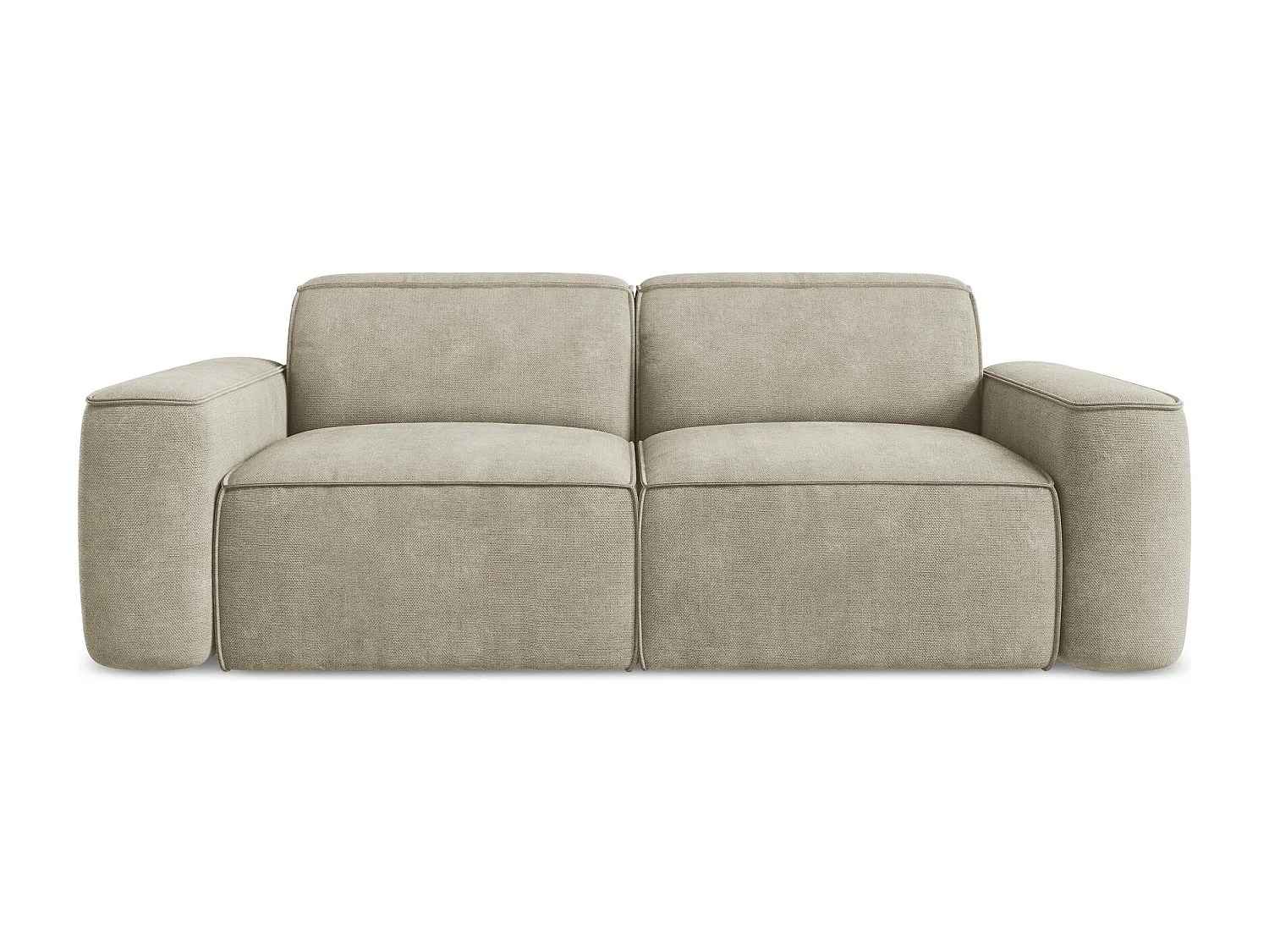 Canapé modulable 3 places en tissu chenille - beige - OMAO