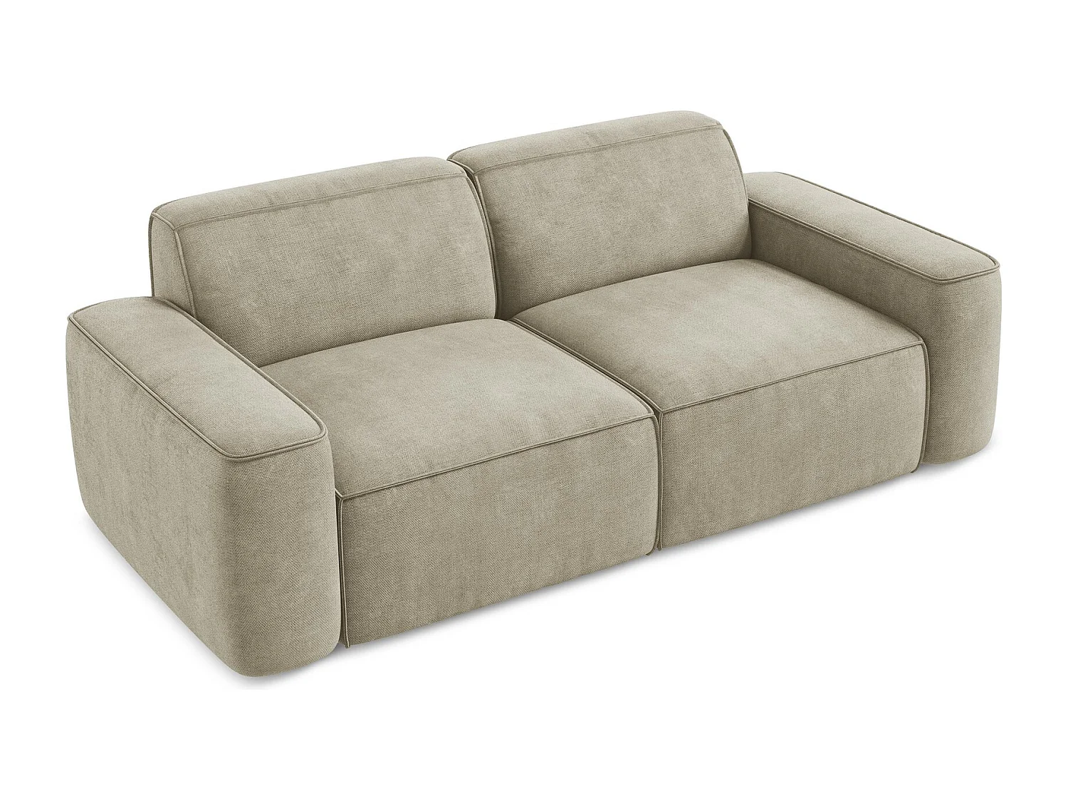 Canapé modulable 3 places en tissu chenille - beige - OMAO