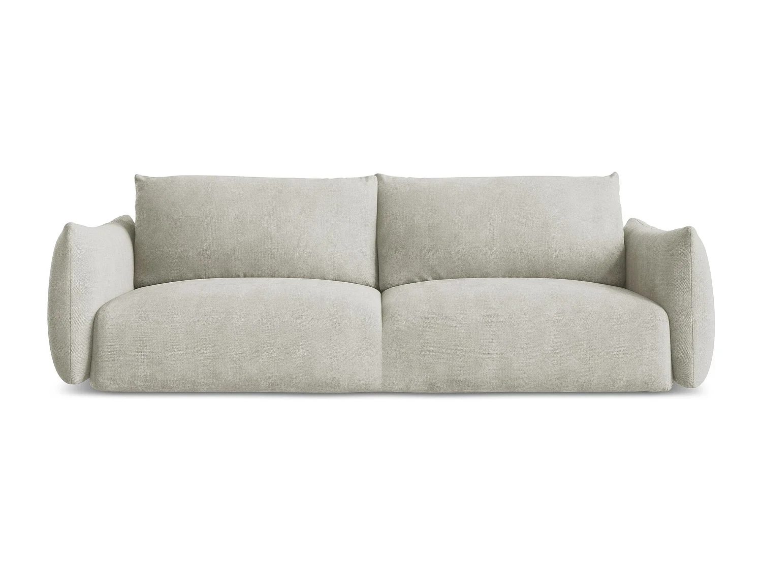 Driezits-slaapbank van parel chenille stof - LEILA