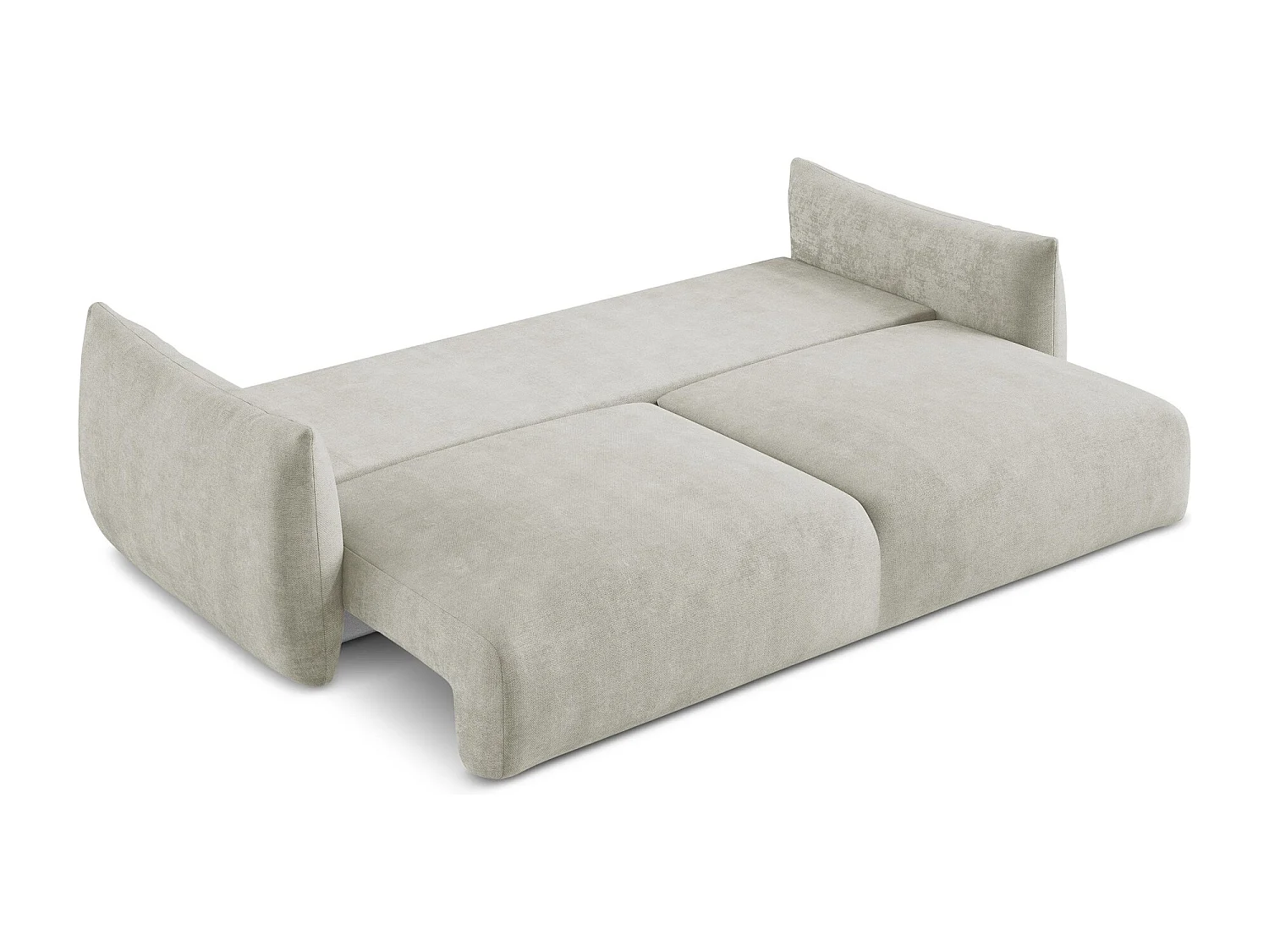 Driezits-slaapbank van parel chenille stof - LEILA