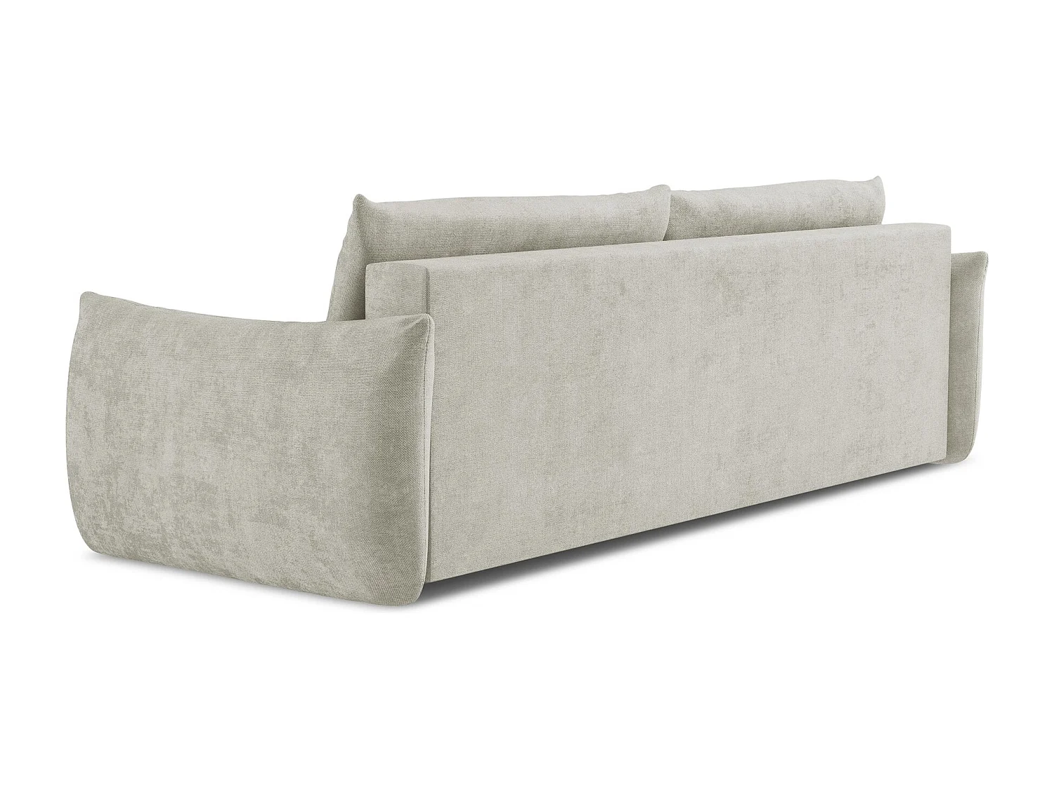 Driezits-slaapbank van parel chenille stof - LEILA