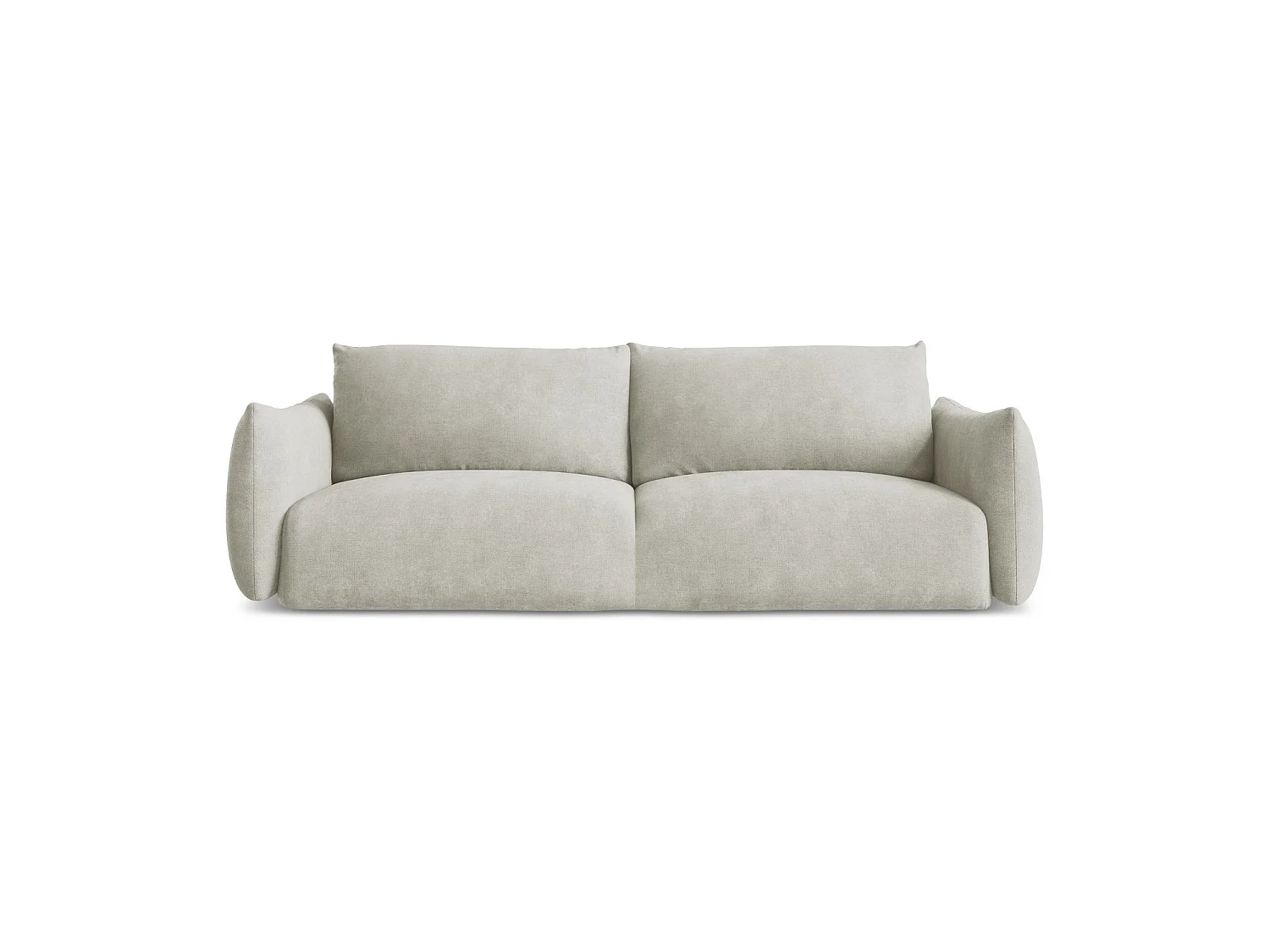 Canapé 3 places convertible en tissu chenille - perle - SAVONA