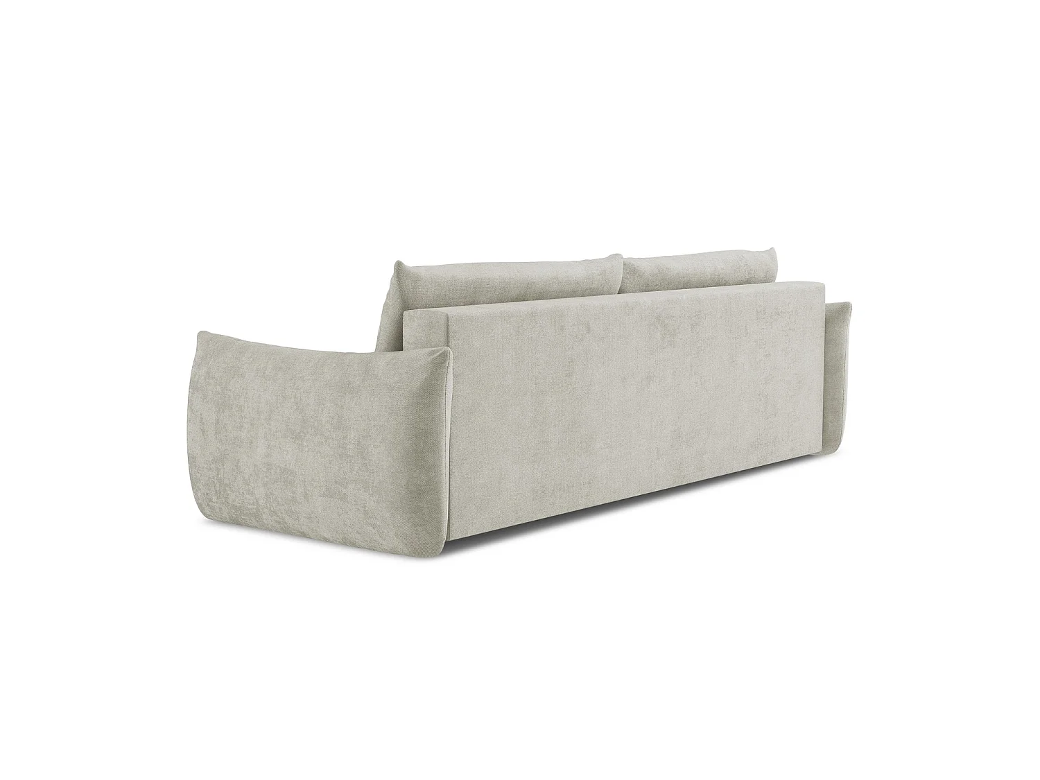 Canapé 3 places convertible en tissu chenille - perle - SAVONA