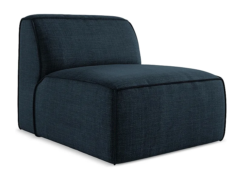 Fauteuil pour canapé modulable en tissu texturé - bleu royal - OMAO