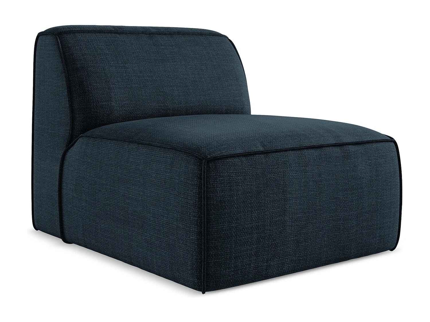 Fauteuil pour canapé modulable en tissu texturé - bleu royal - OMAO