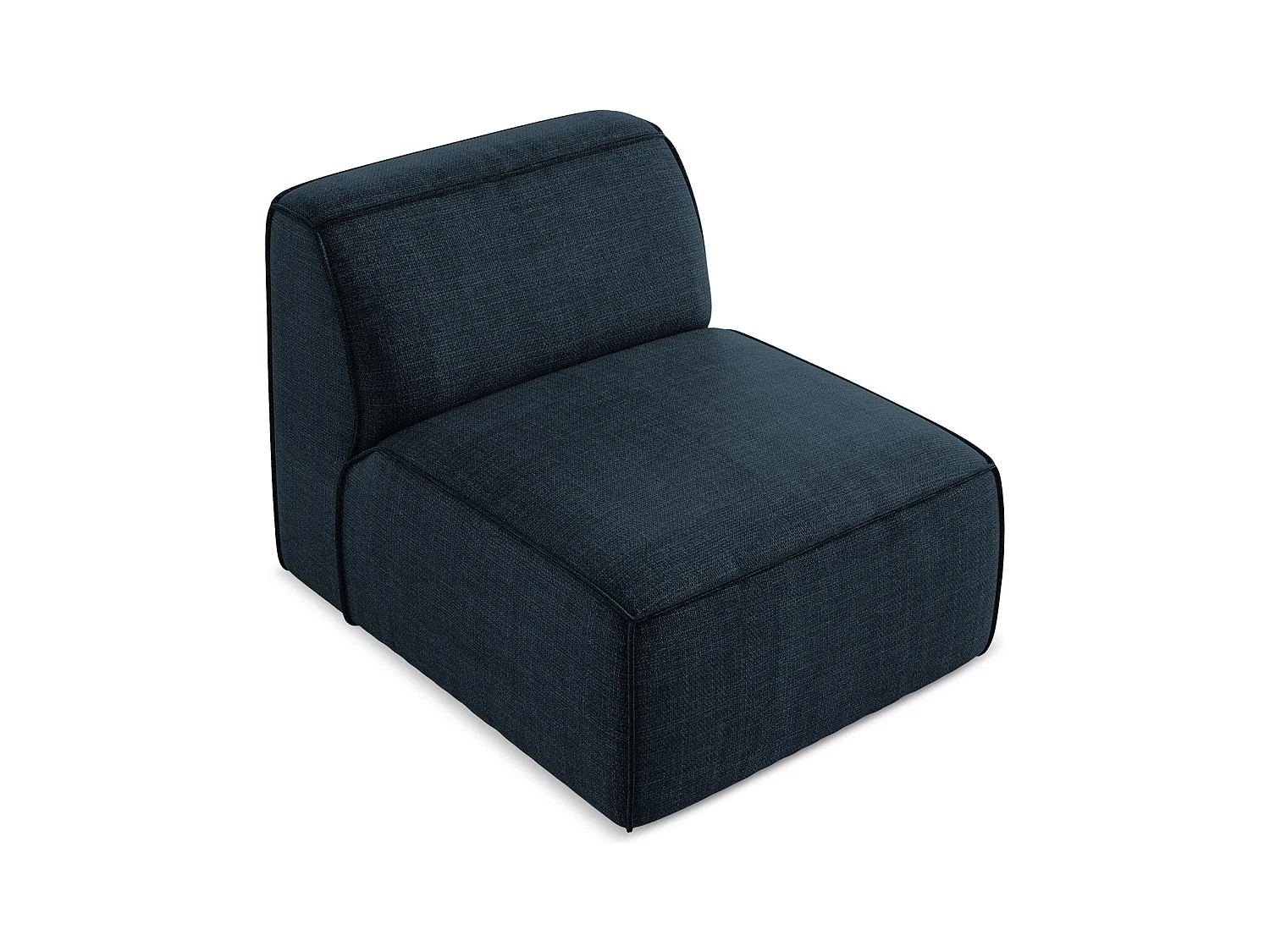 Fauteuil pour canapé modulable en tissu texturé - bleu royal - OMAO