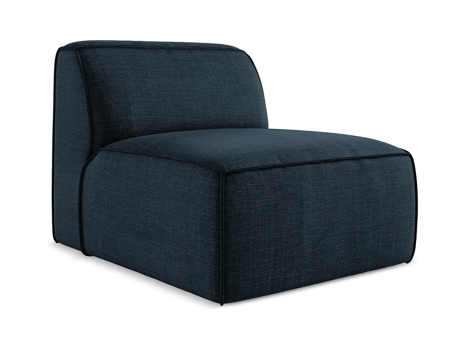 Fauteuil pour canapé modulable en tissu texturé - bleu royal - OMAO
