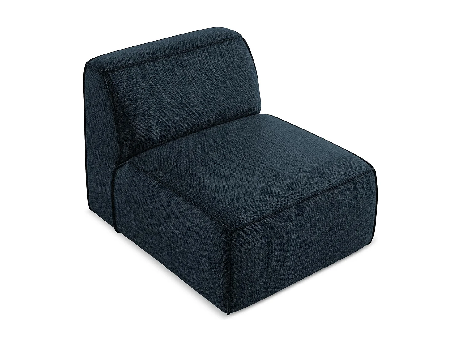 Fauteuil pour canapé modulable en tissu texturé - bleu royal - OMAO