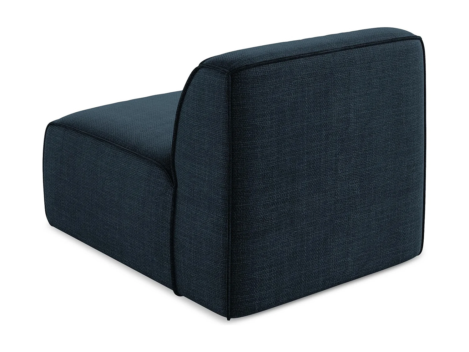 Fauteuil pour canapé modulable en tissu texturé - bleu royal - OMAO