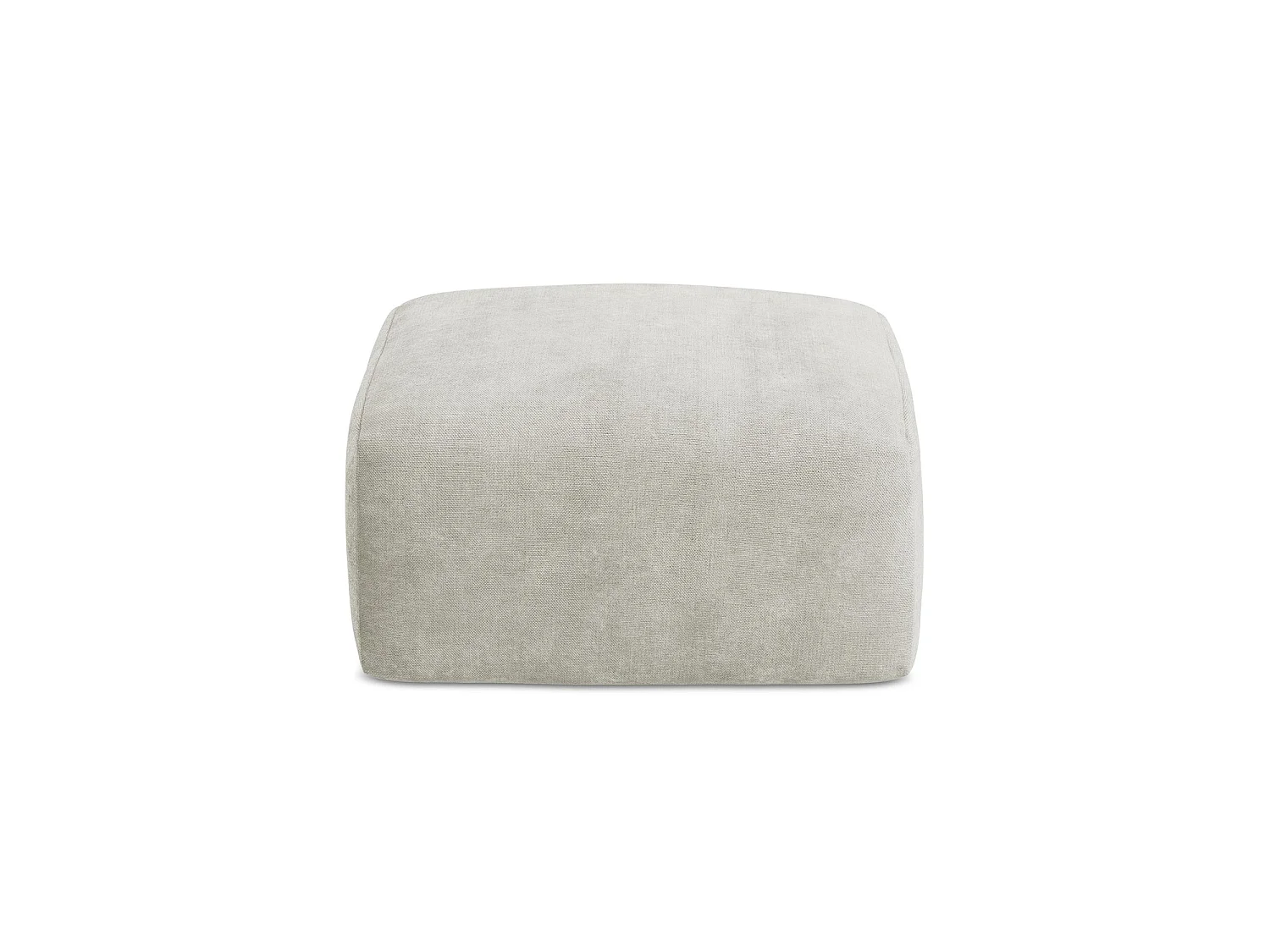 Pouf en tissu chenille - perle - SAVONA