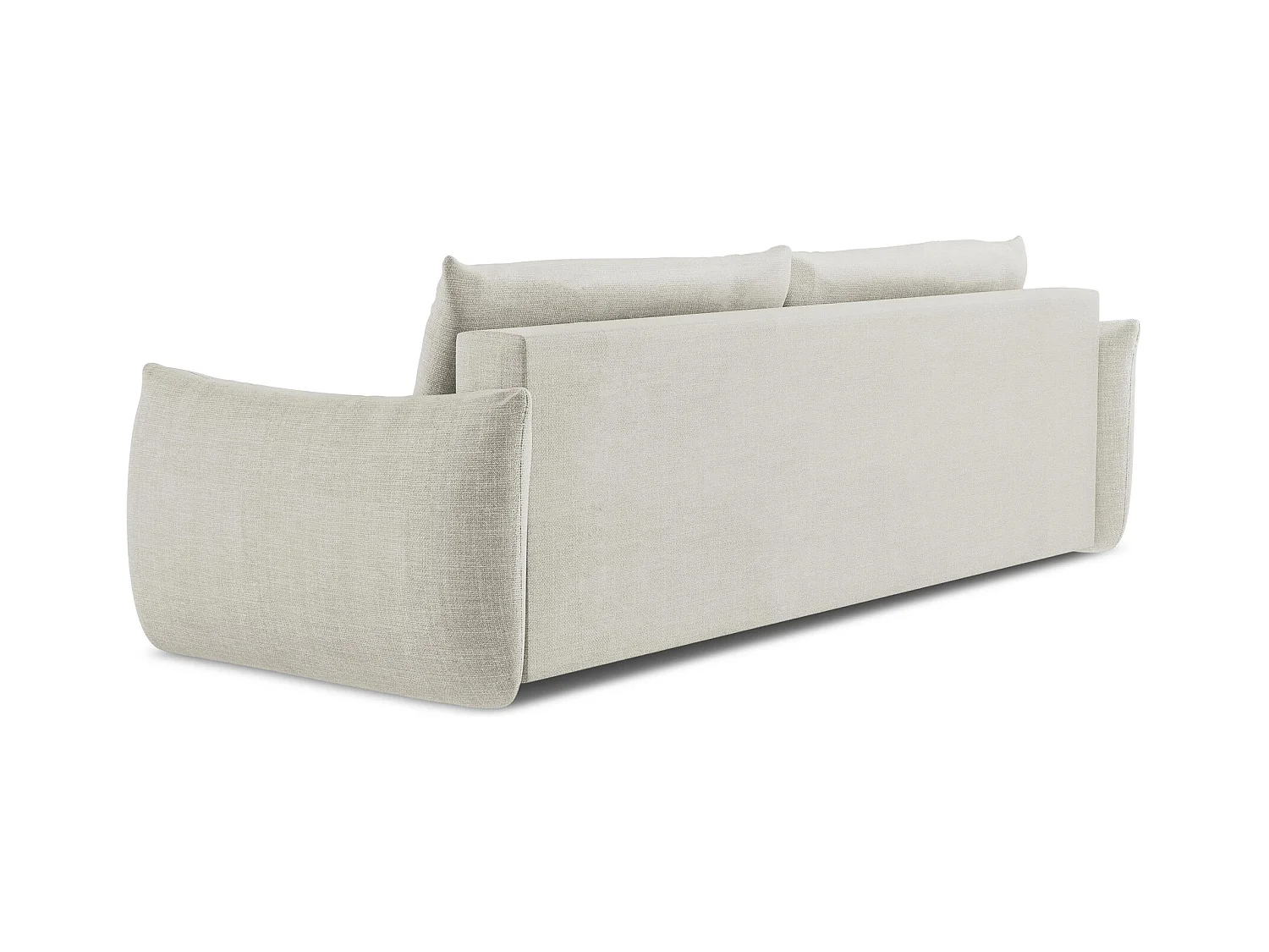 Canapé 3 places convertible en tissu texturé - beige clair - LEILA