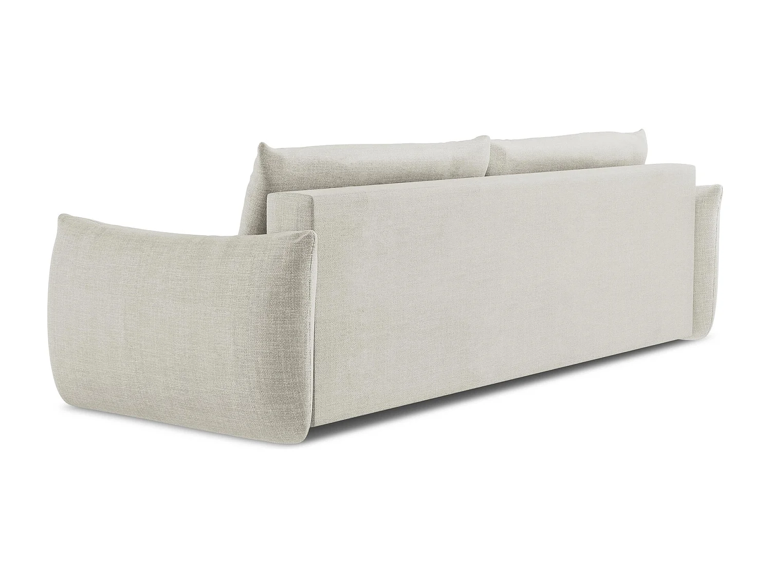 Canapé 3 places convertible en tissu texturé - beige clair - LEILA