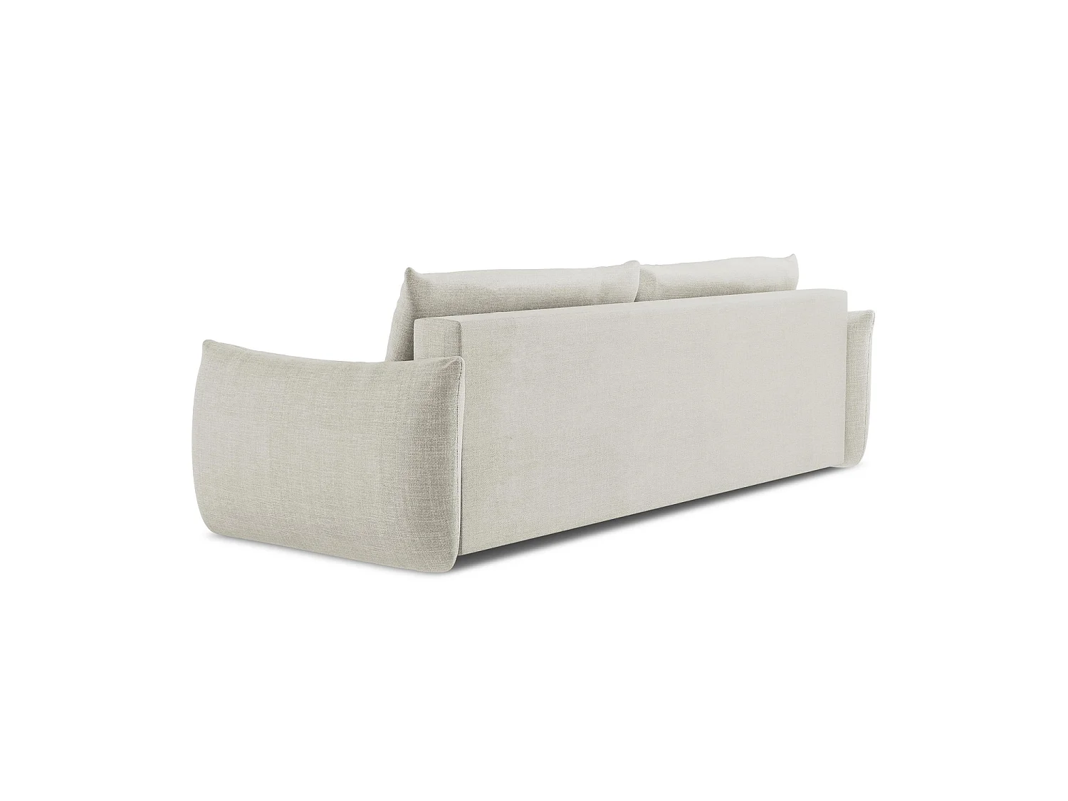 Canapé 3 places convertible en tissu texturé - beige clair - SAVONA