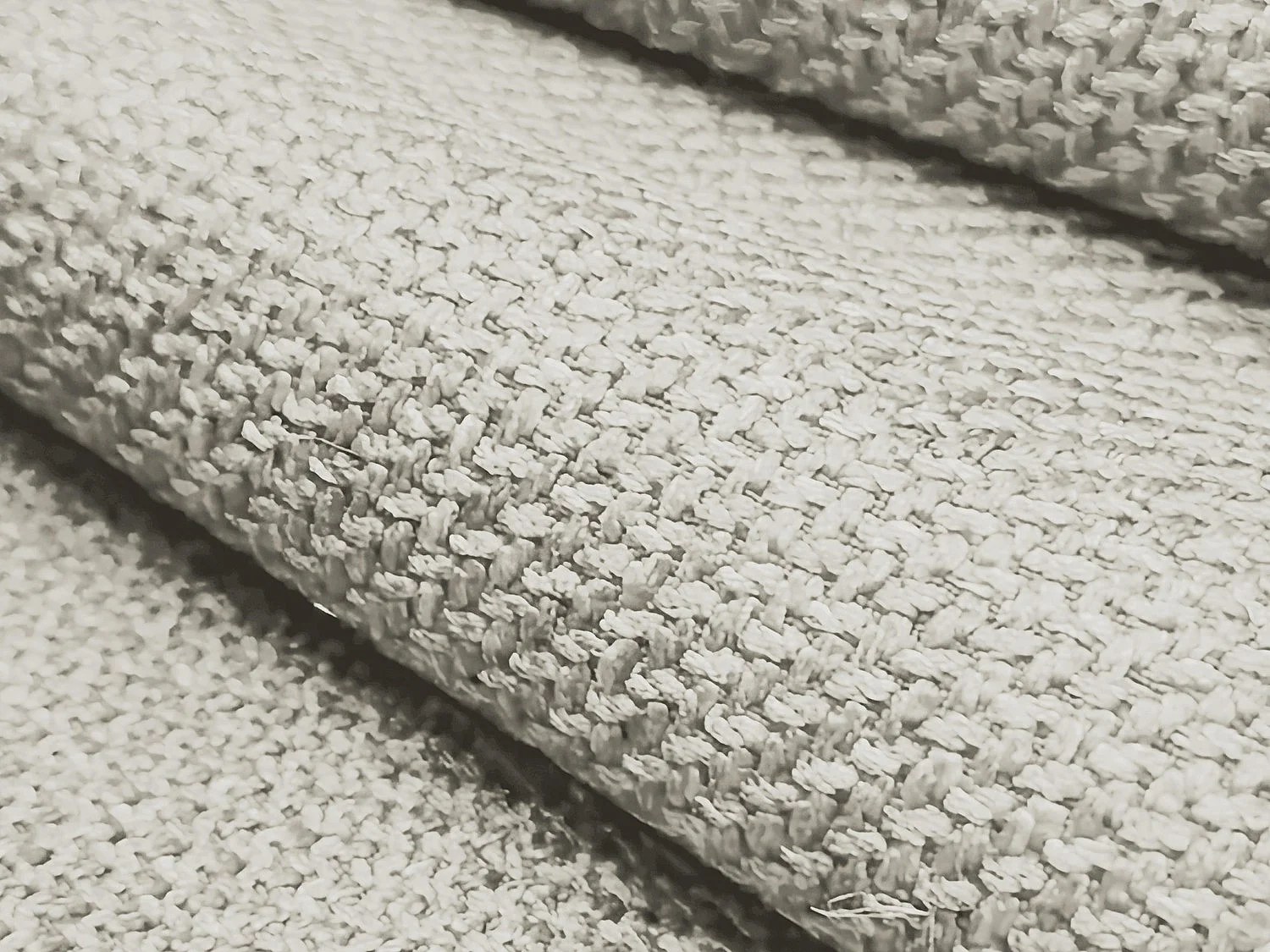Canapé 3 places convertible en tissu texturé - beige clair - SAVONA