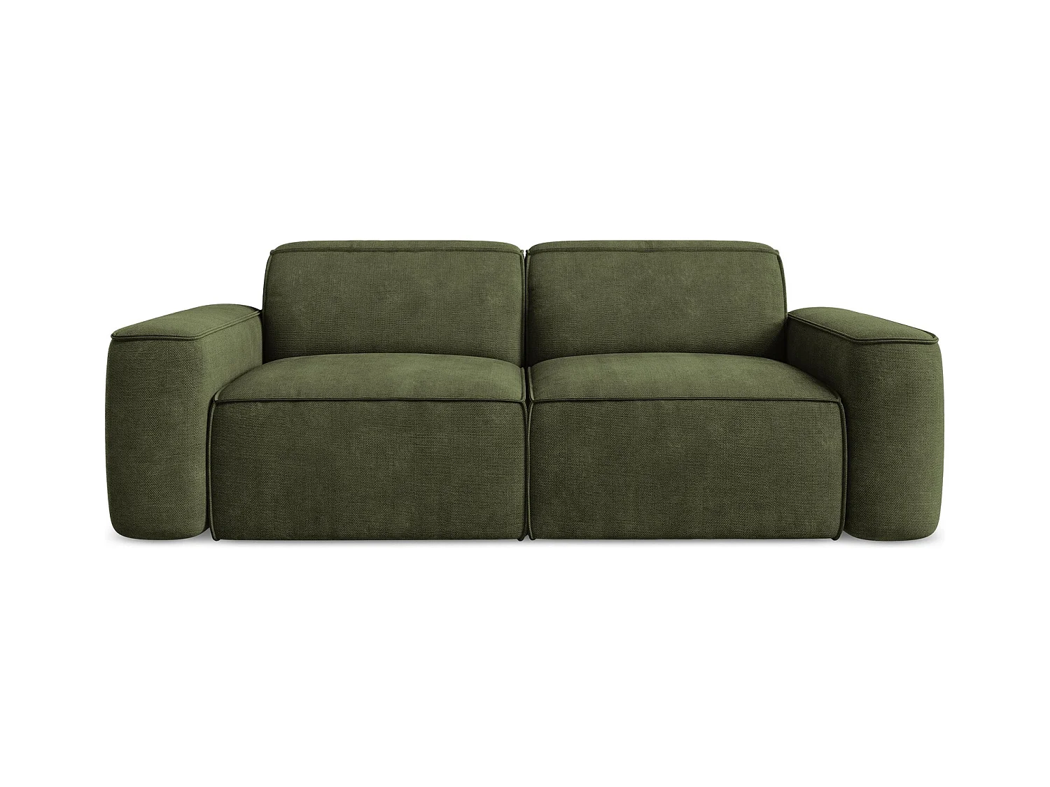 Canapé modulable 3 places en tissu chenille - olive - OMAO