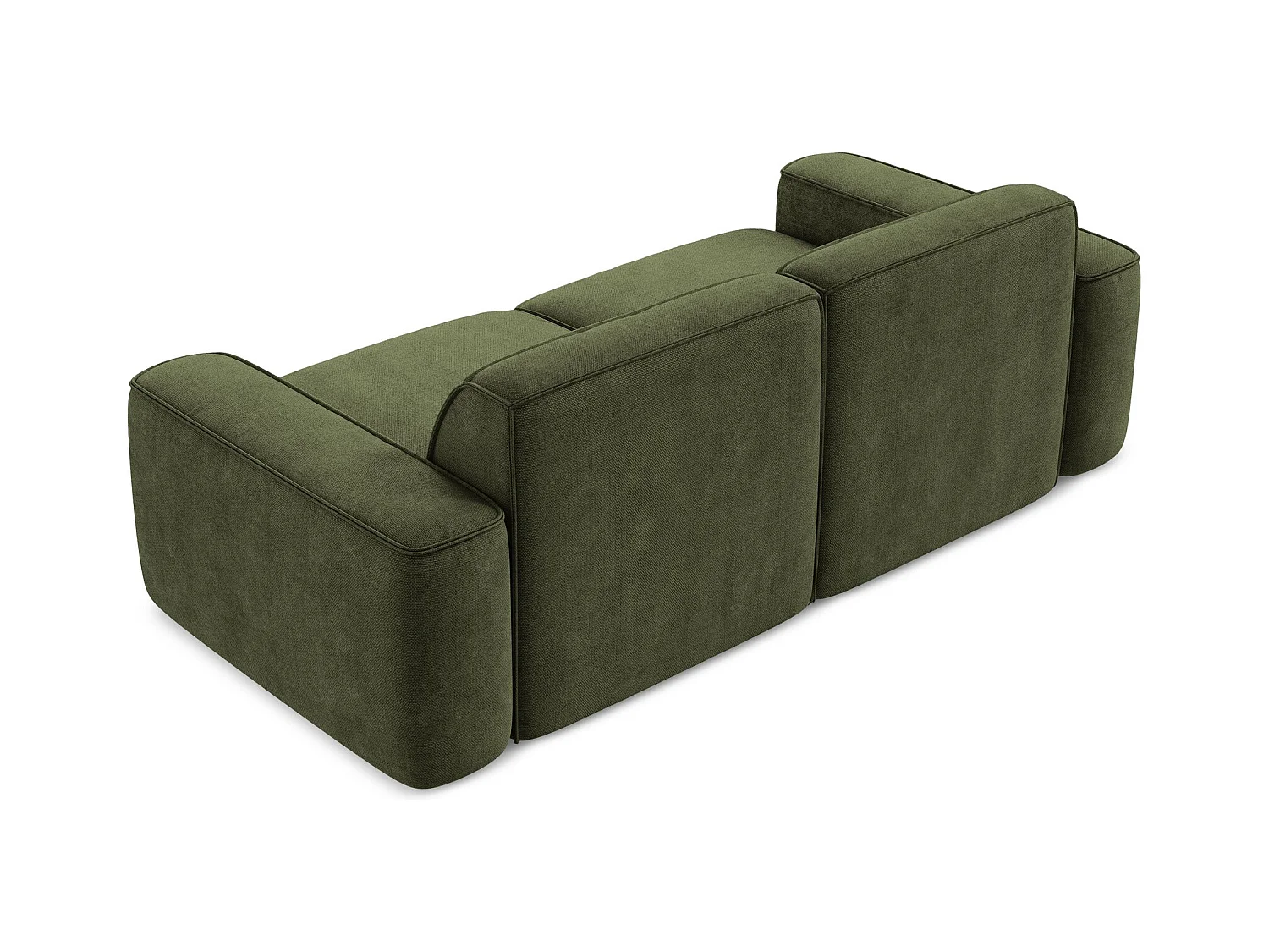 Canapé modulable 3 places en tissu chenille - olive - OMAO