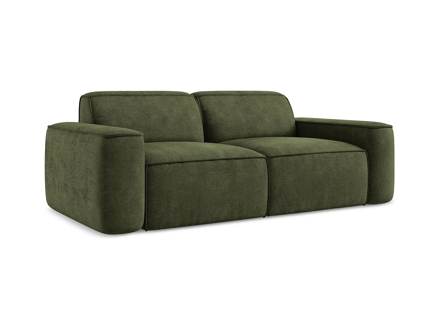 Modulares 3-Sitzer Sofa - Chenille - Olive - OMAO