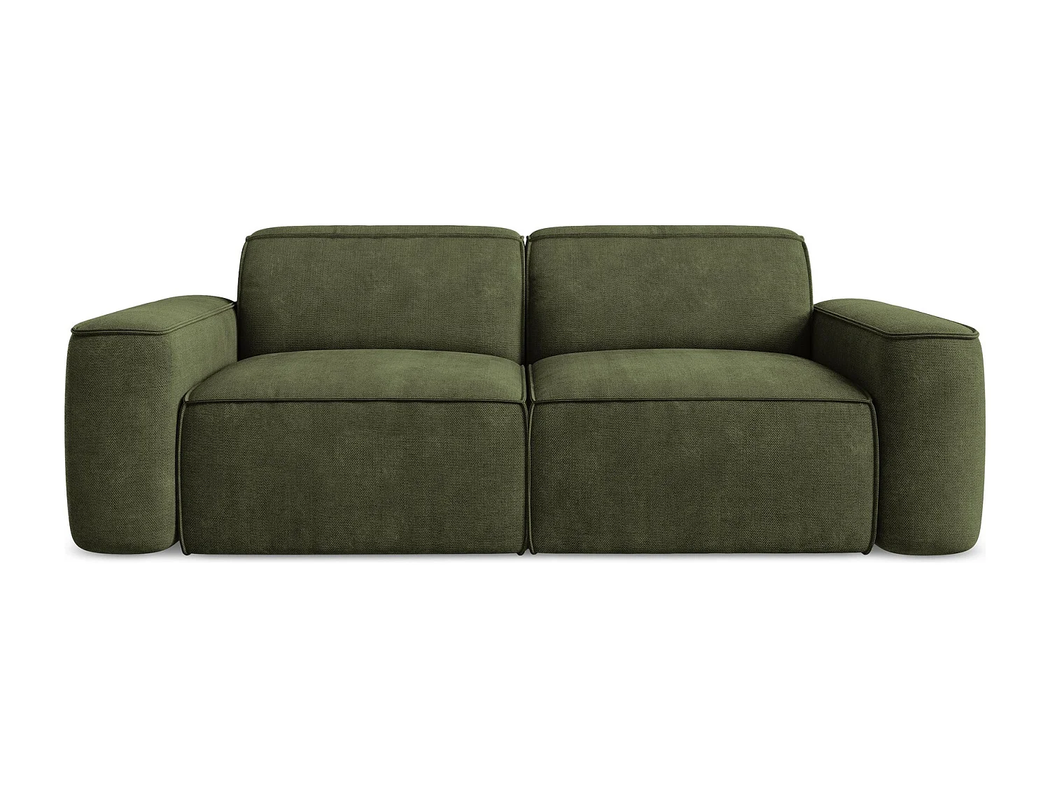 Canapé modulable 3 places en tissu chenille - olive - OMAO