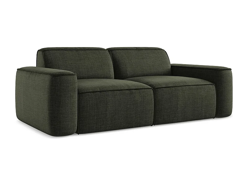 Driezits modulaire bank van olijf textuurstof - OMAO