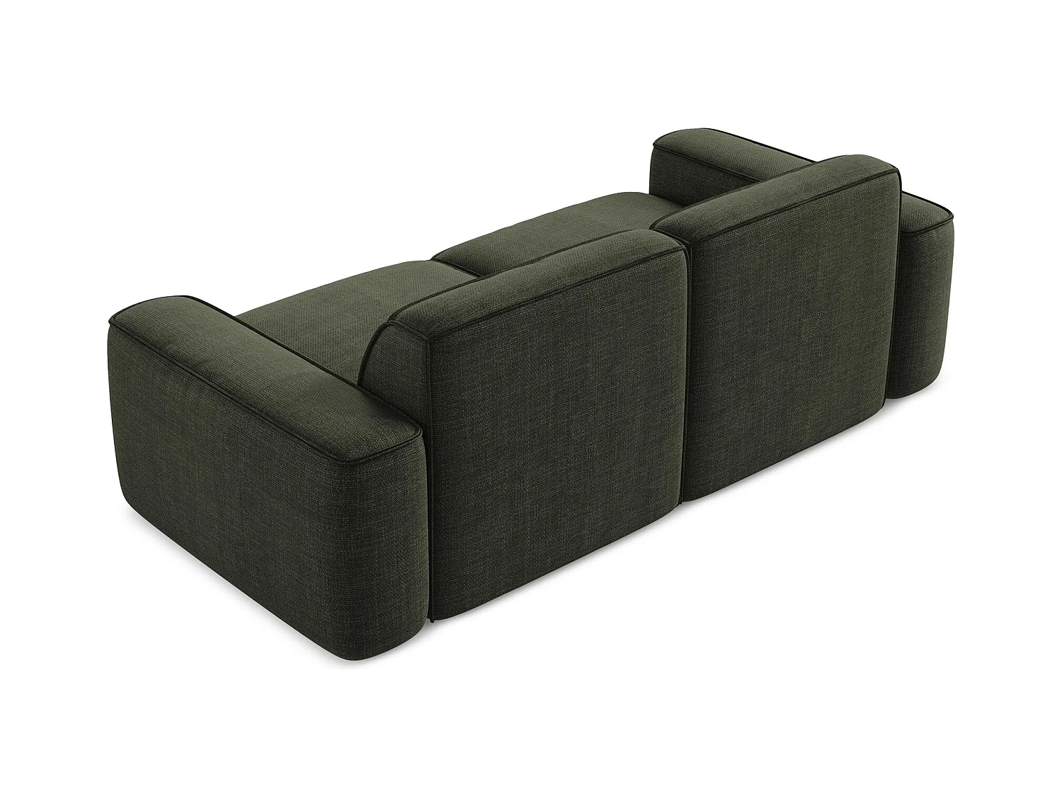 Canapé modulable 3 places en tissu texturé - olive - OMAO