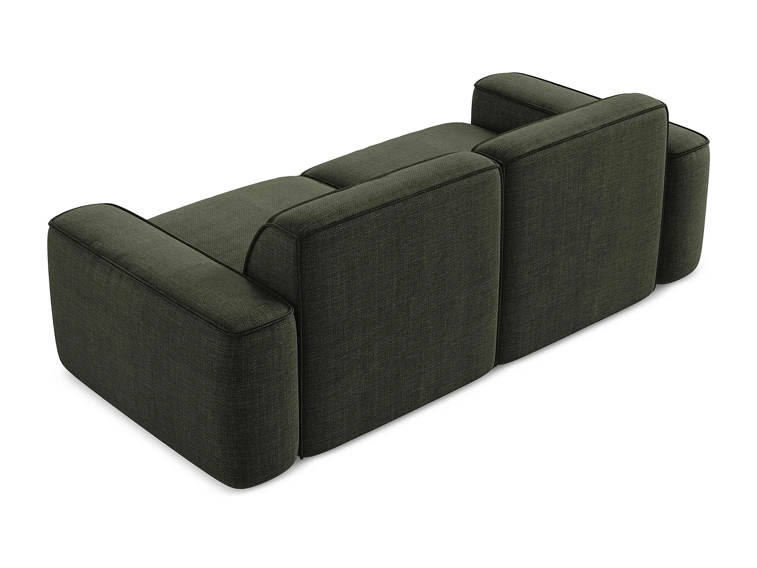 Canapé modulable 3 places en tissu texturé - olive - OMAO