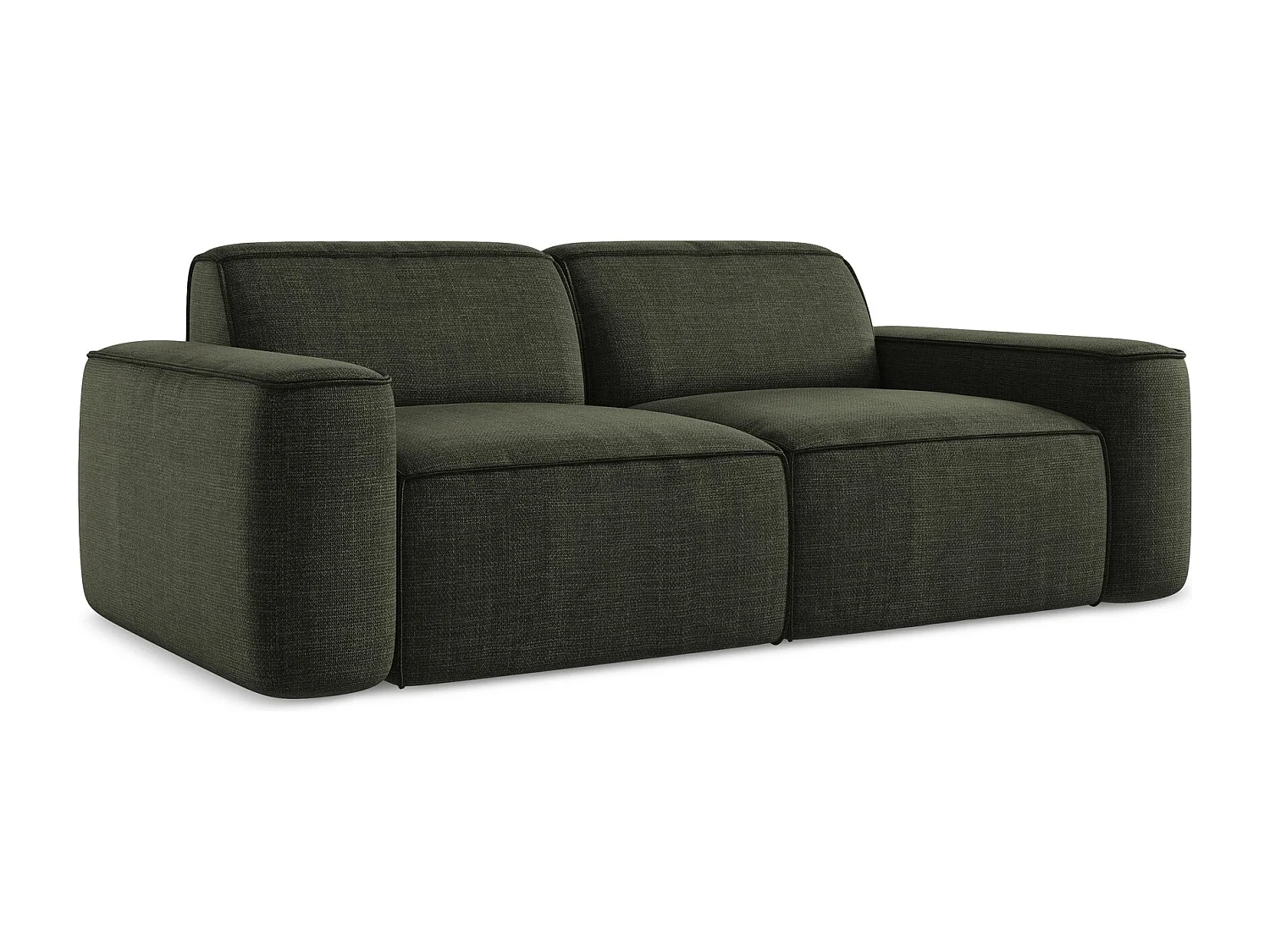 Driezits modulaire bank van olijf textuurstof - OMAO