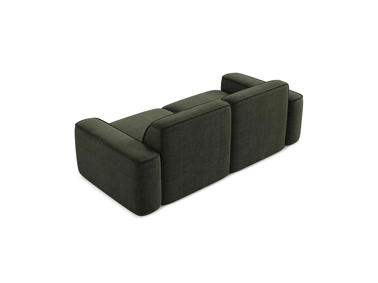 Driezits modulaire bank van olijf textuurstof - MELISSA