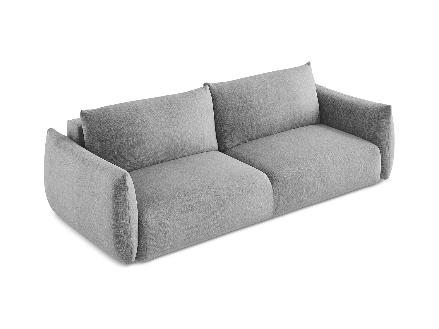 Canapé 3 places convertible en tissu texturé - gris clair - LEILA