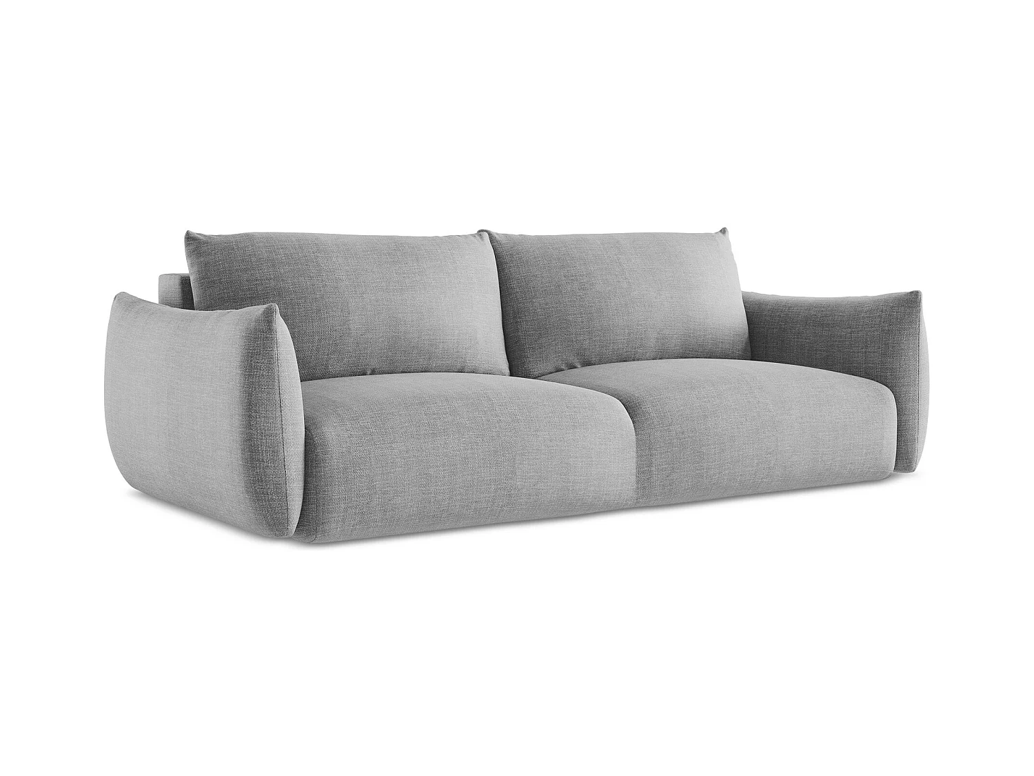 3-Sitzer Sofa mit Schlaffunktion - Strukturstoff - Hellgrau - LEILA
