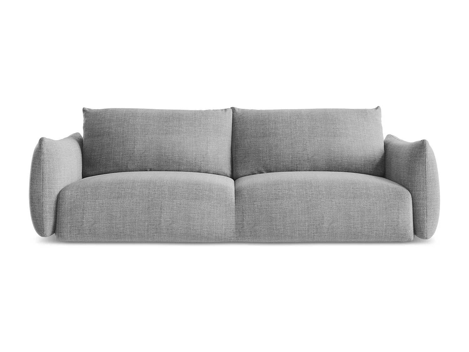 Canapé 3 places convertible en tissu texturé - gris clair - LEILA