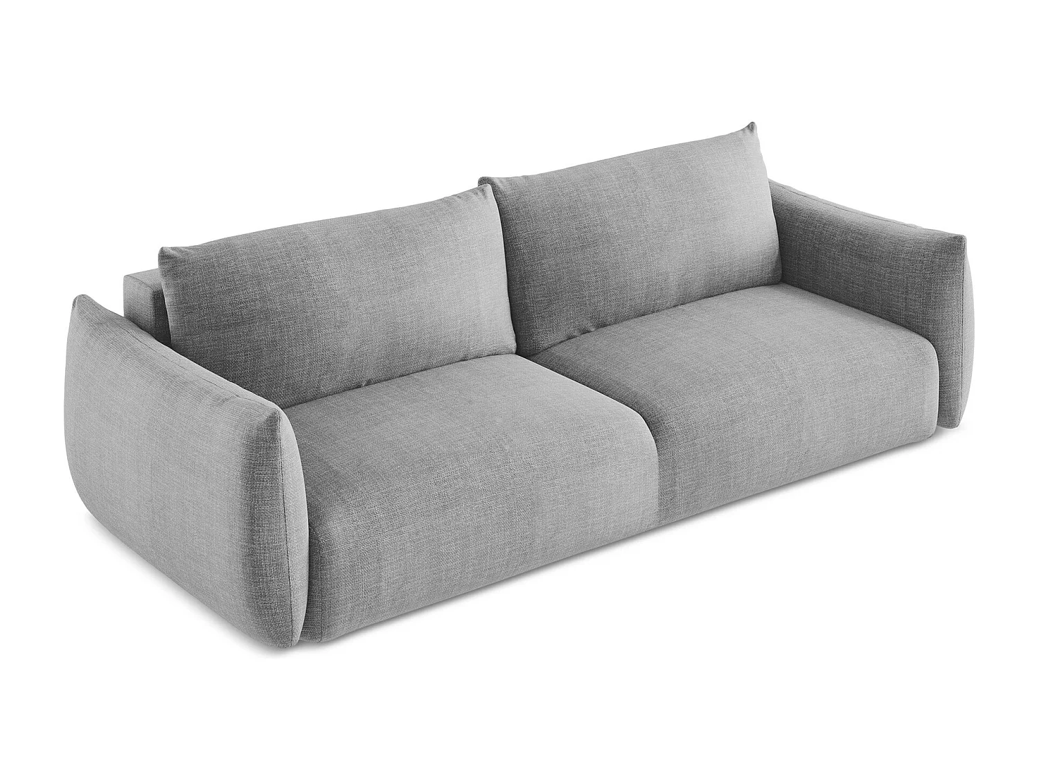 Canapé 3 places convertible en tissu texturé - gris clair - LEILA