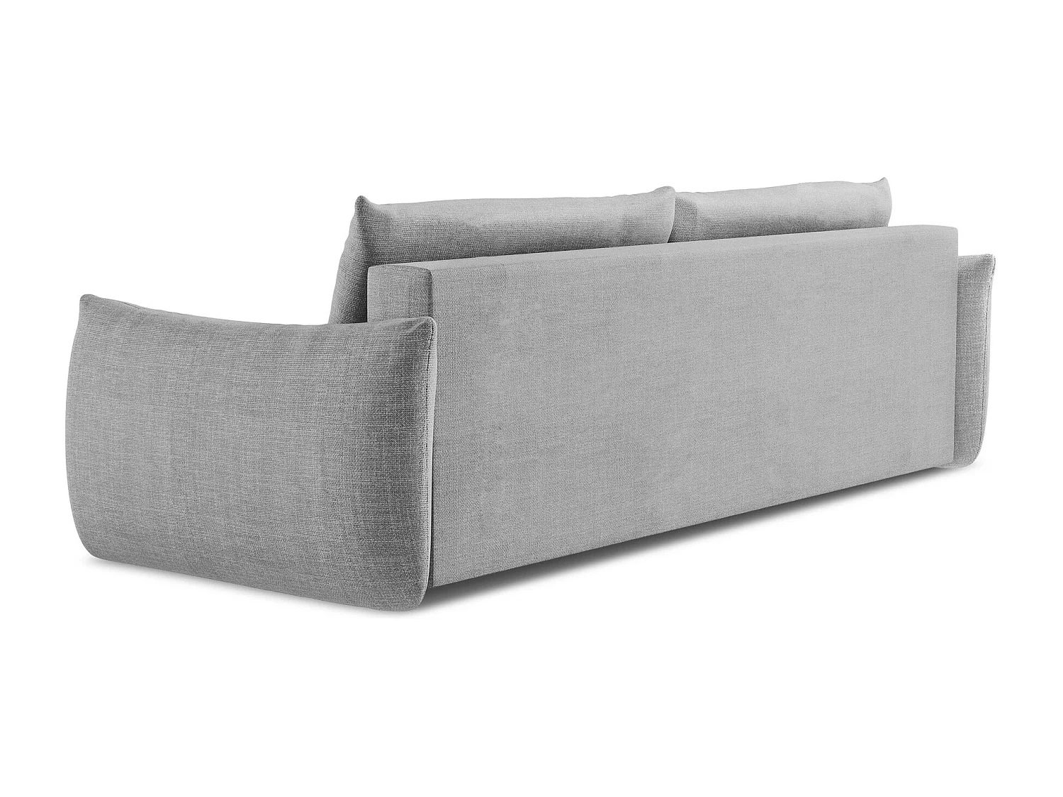 Canapé 3 places convertible en tissu texturé - gris clair - LEILA