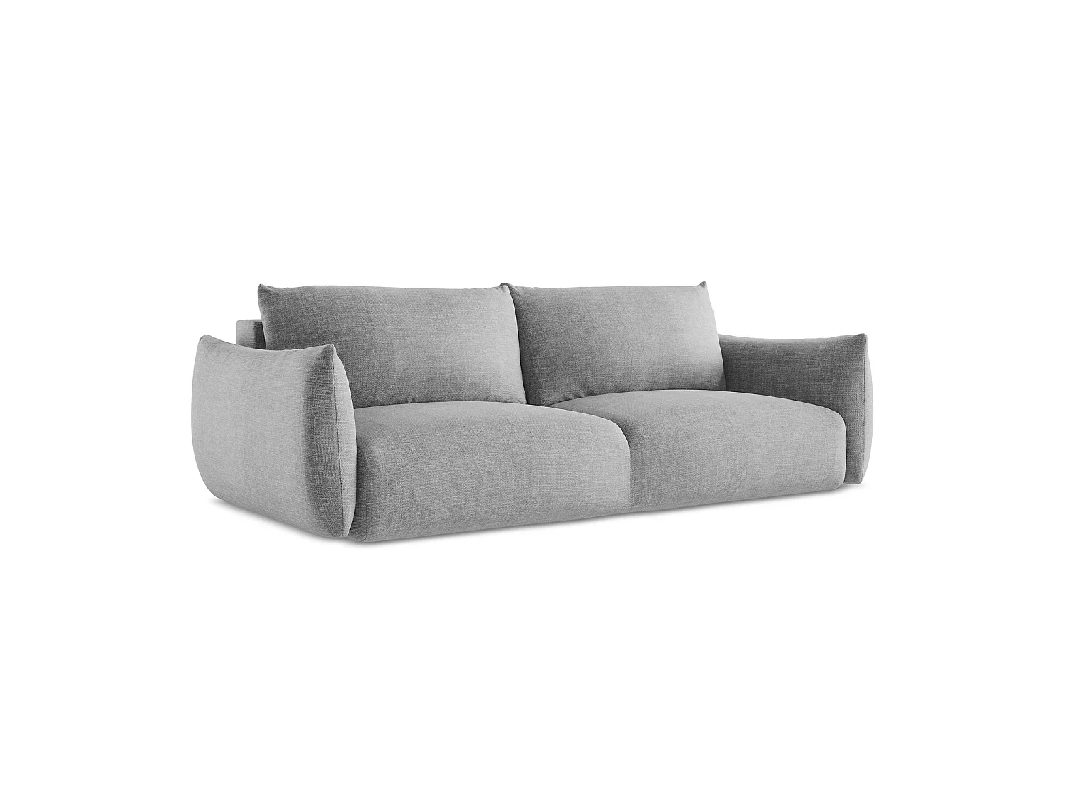 Canapé 3 places convertible en tissu texturé - gris clair - SAVONA