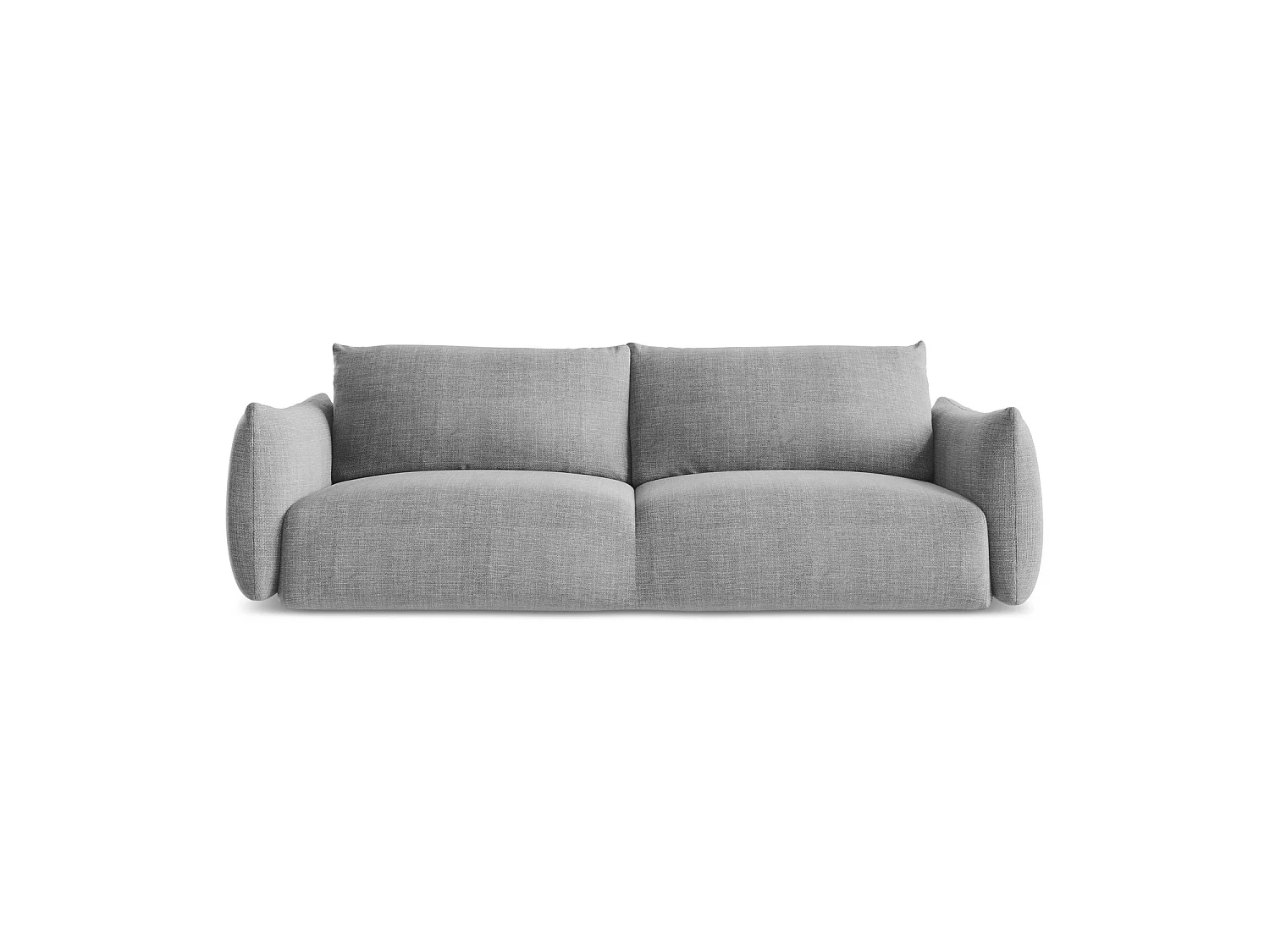 Canapé 3 places convertible en tissu texturé - gris clair - SAVONA