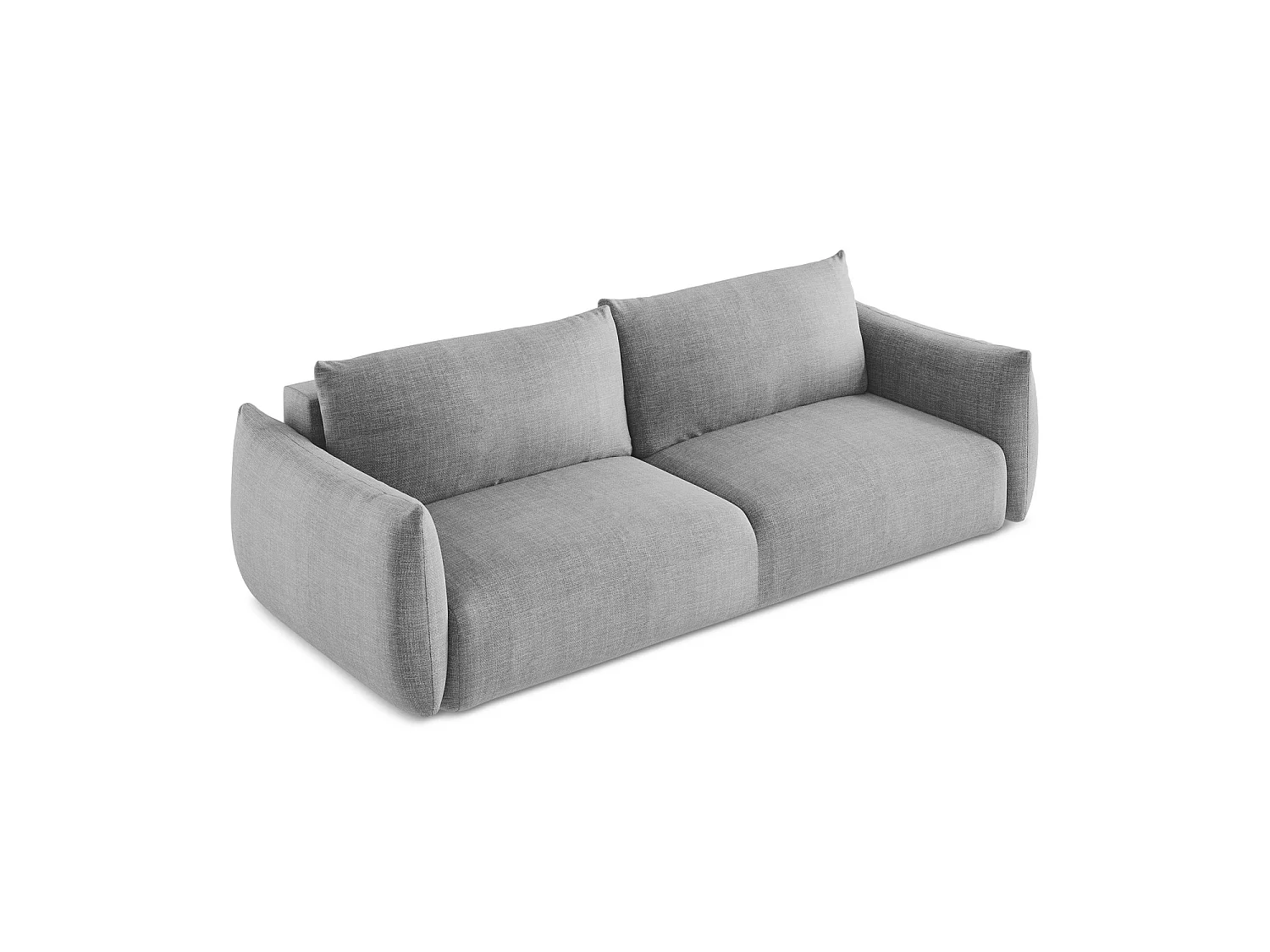 Canapé 3 places convertible en tissu texturé - gris clair - SAVONA
