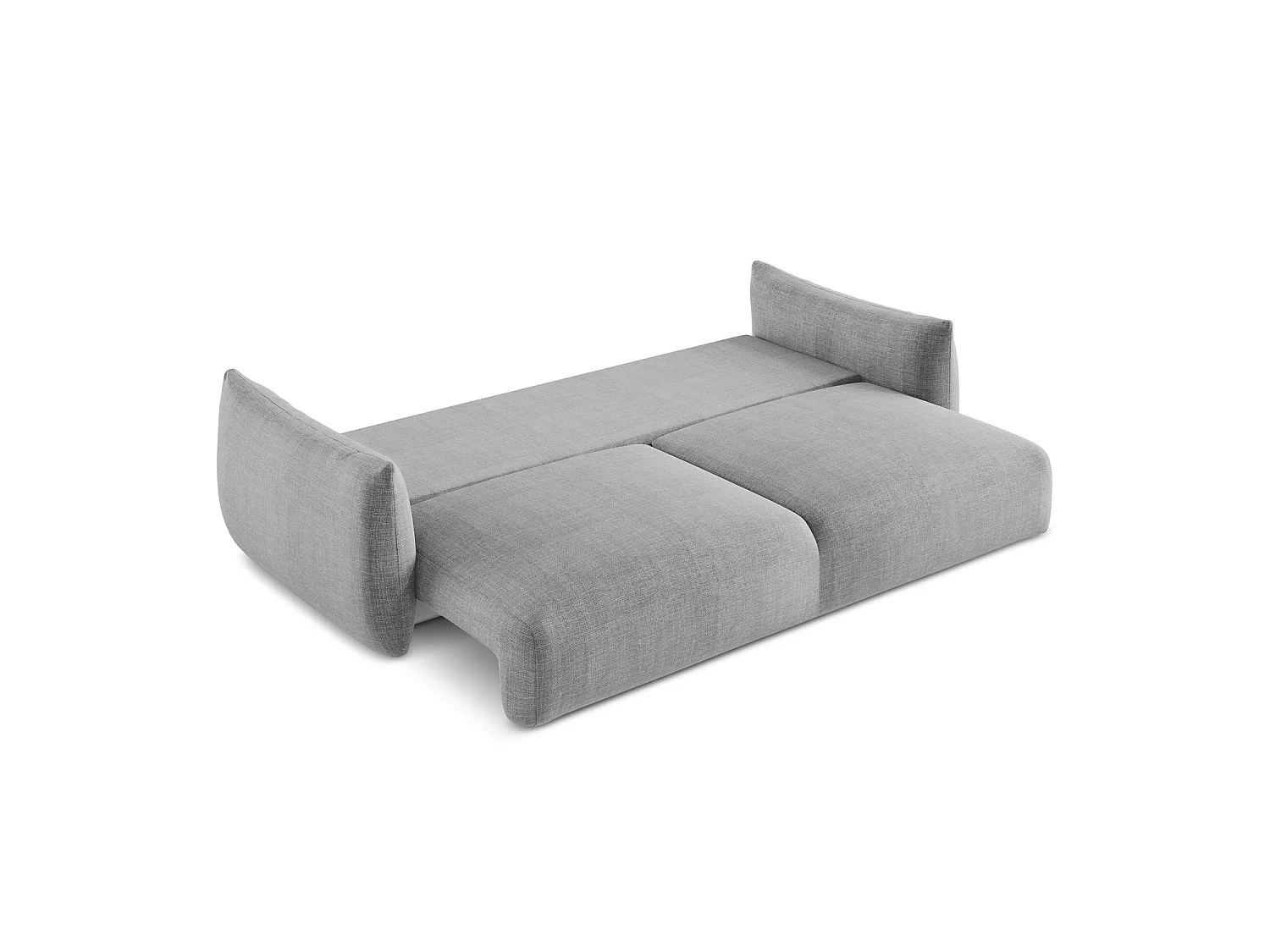 Canapé 3 places convertible en tissu texturé - gris clair - SAVONA