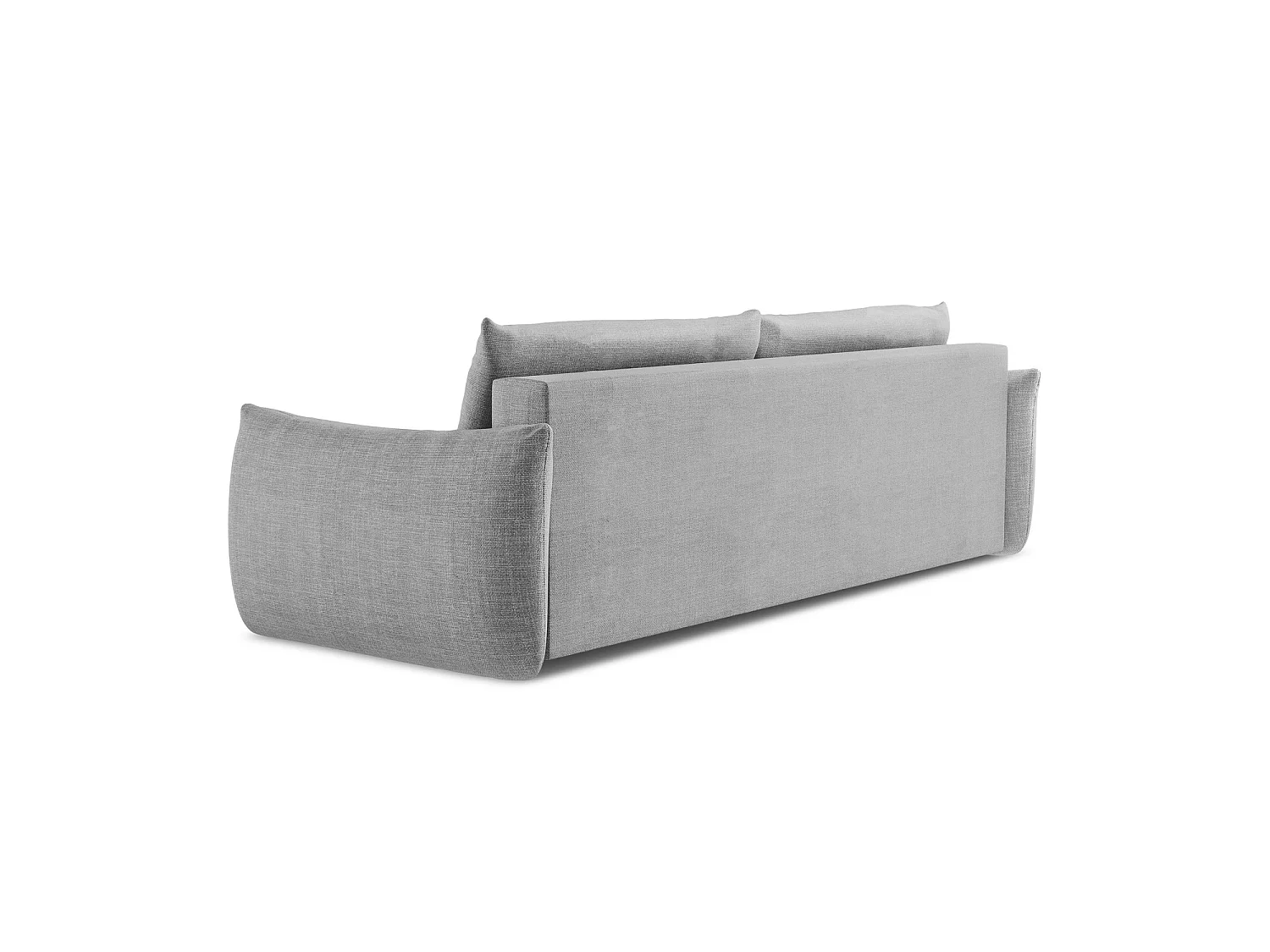 Canapé 3 places convertible en tissu texturé - gris clair - SAVONA
