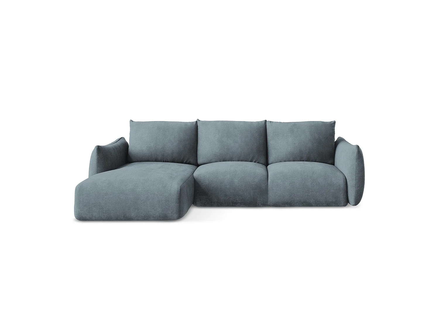 Hoekslaapbank links van jeans chenille stof - SAVONA