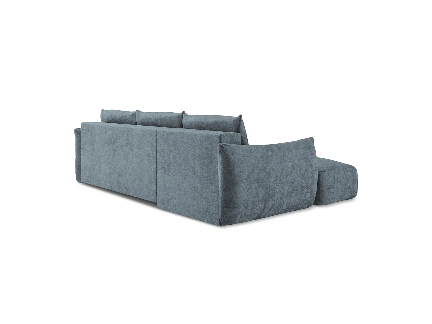 Hoekslaapbank links van jeans chenille stof - SAVONA