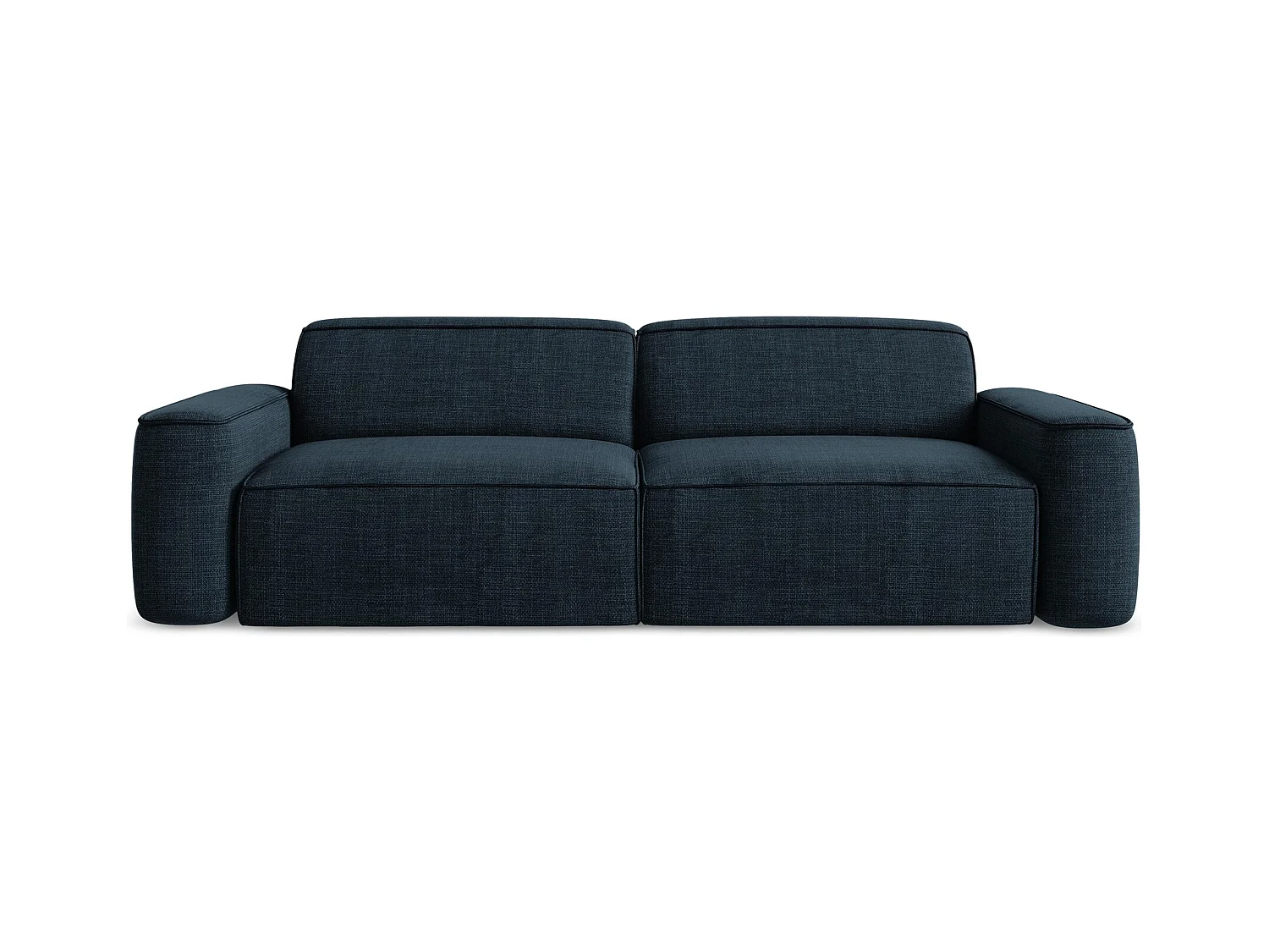 Canapé modulable 4 places en tissu texturé - bleu royal - OMAO