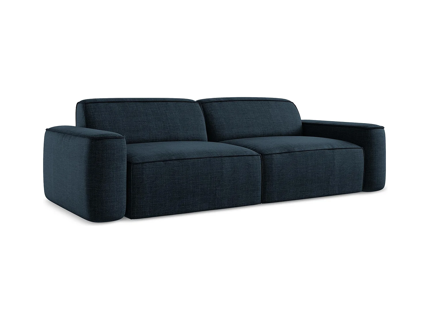 Canapé modulable 4 places en tissu texturé - bleu royal - OMAO