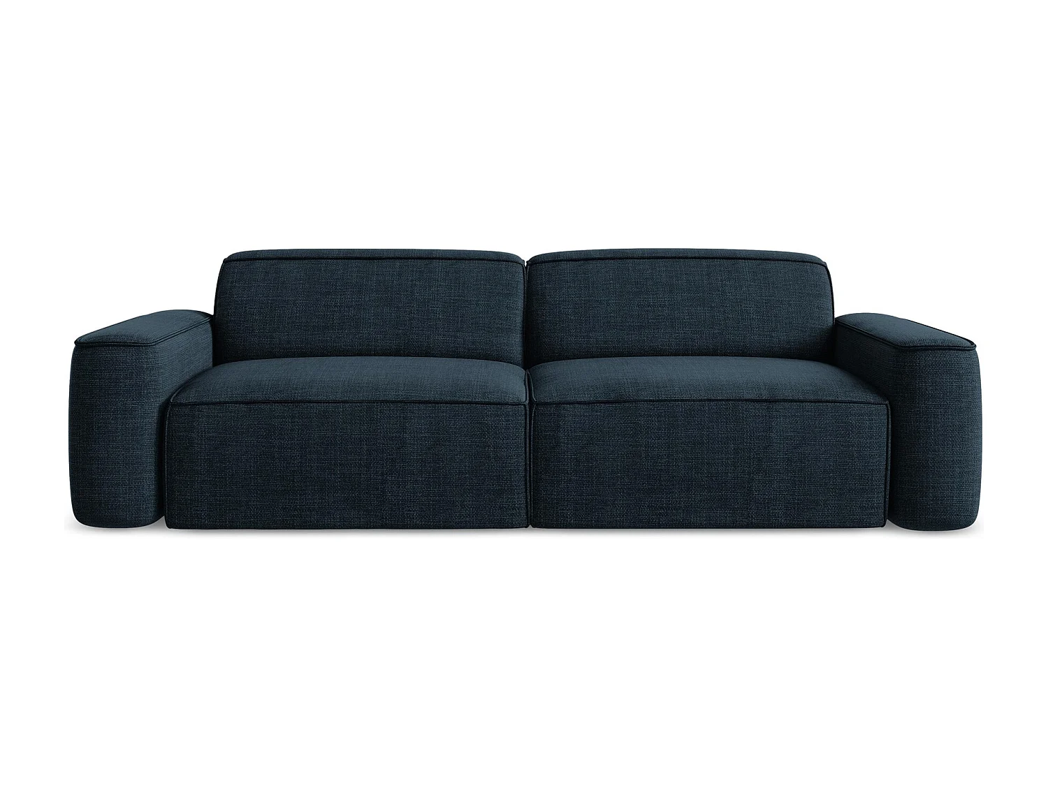 Canapé modulable 4 places en tissu texturé - bleu royal - OMAO