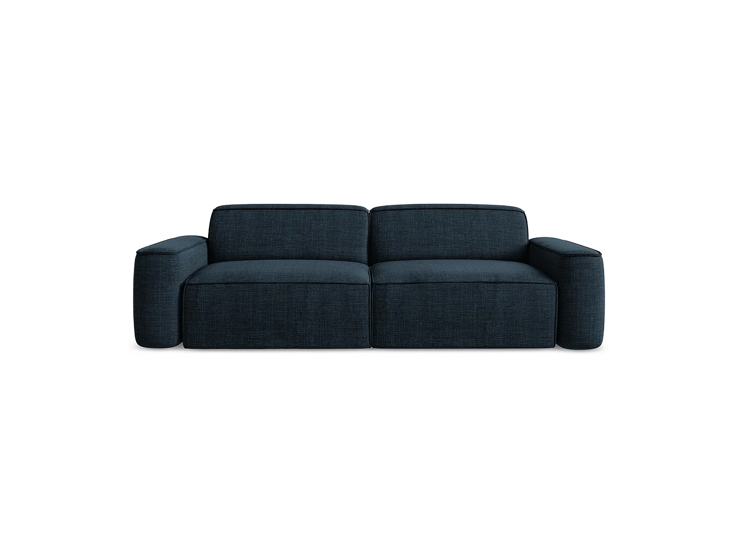 Canapé modulable 4 places en tissu texturé - bleu royal - MELISSA