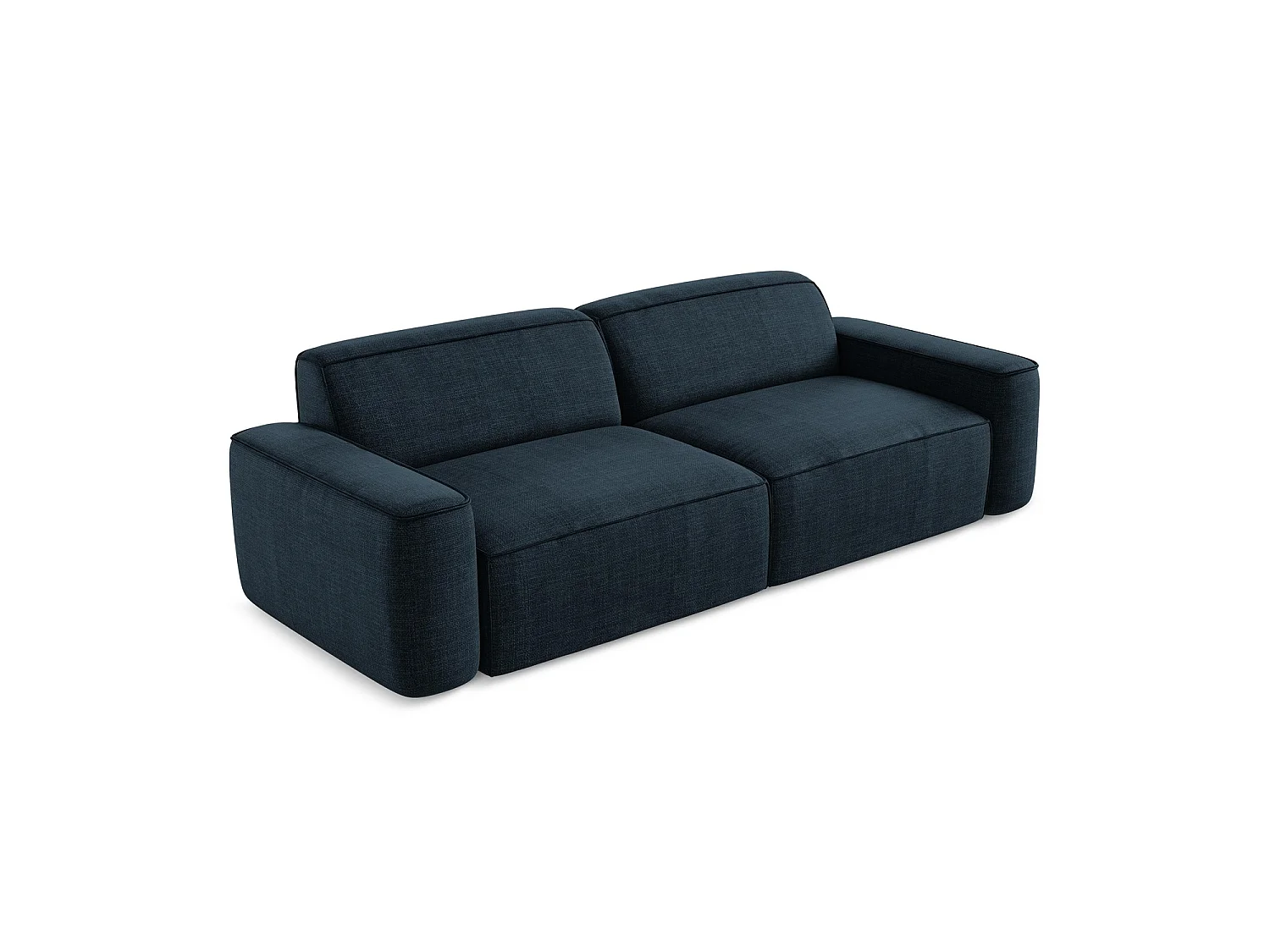 Canapé modulable 4 places en tissu texturé - bleu royal - MELISSA