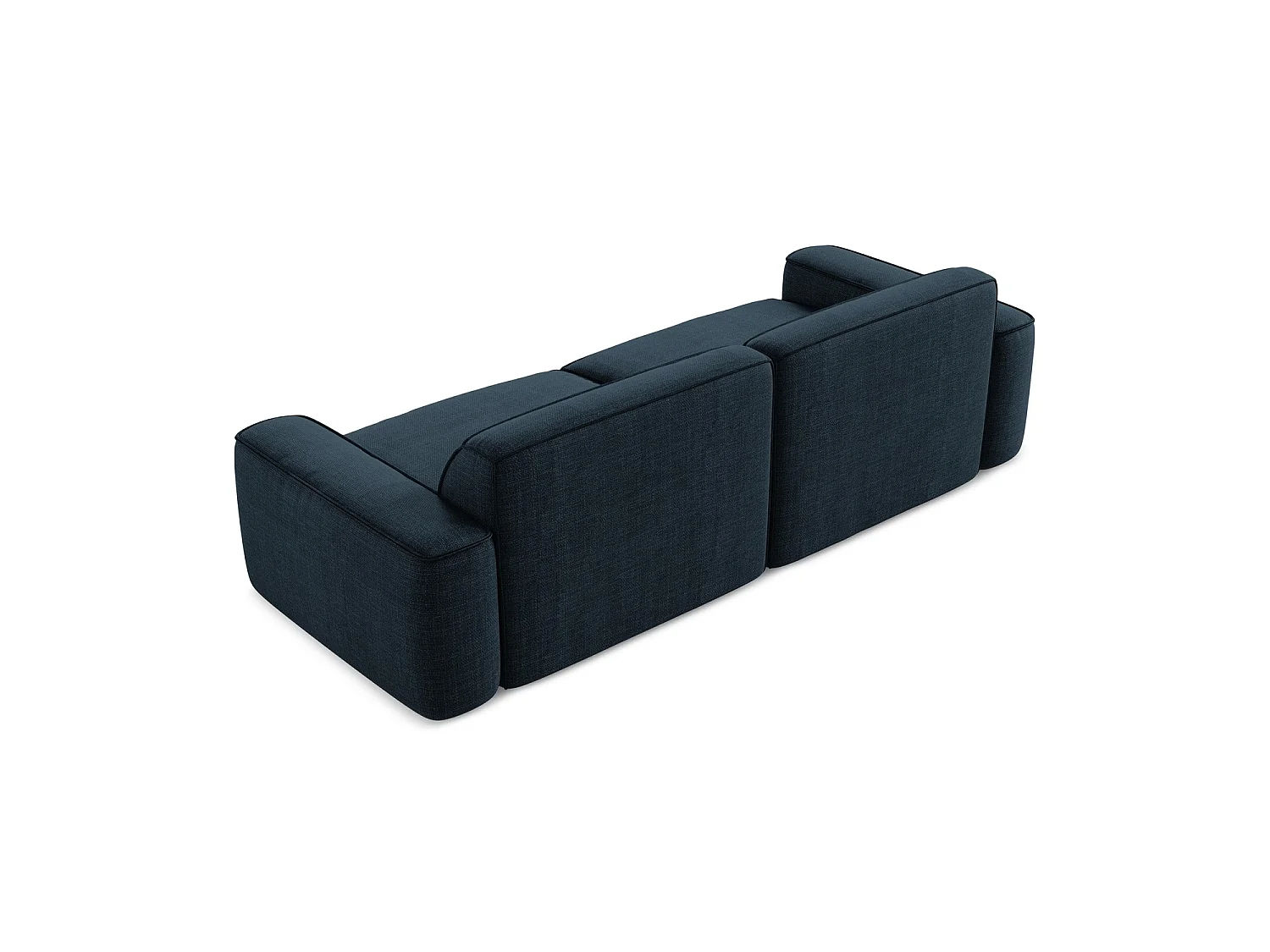 Canapé modulable 4 places en tissu texturé - bleu royal - MELISSA