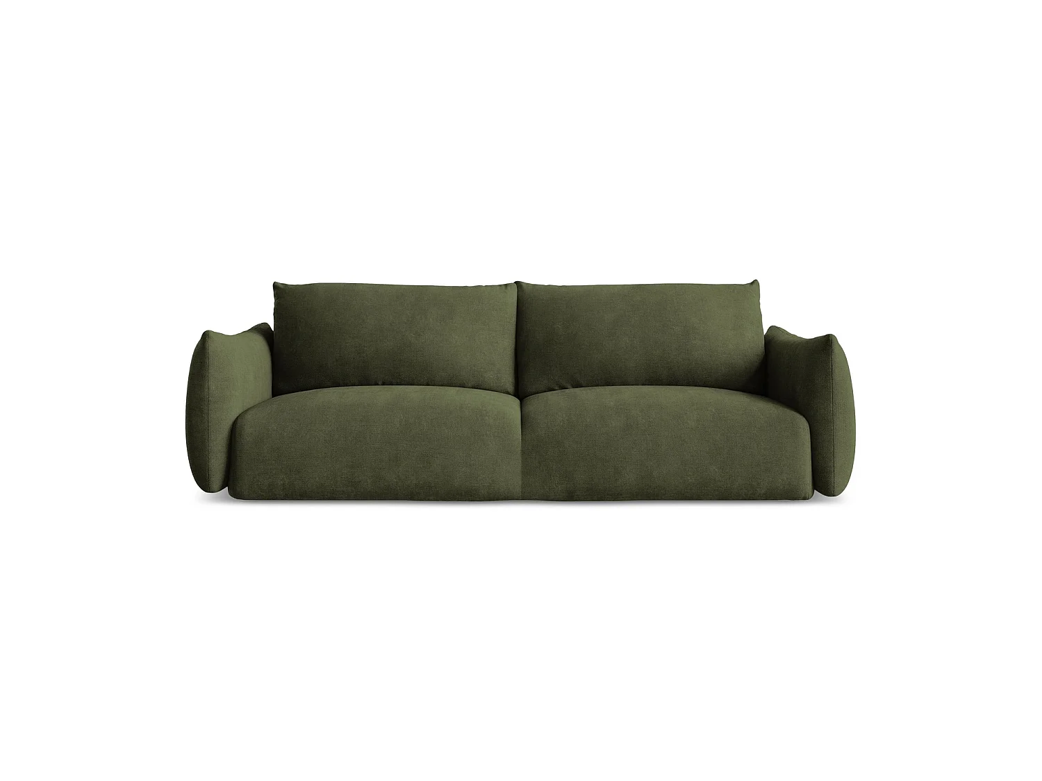 Canapé 3 places convertible en tissu chenille - olive - SAVONA